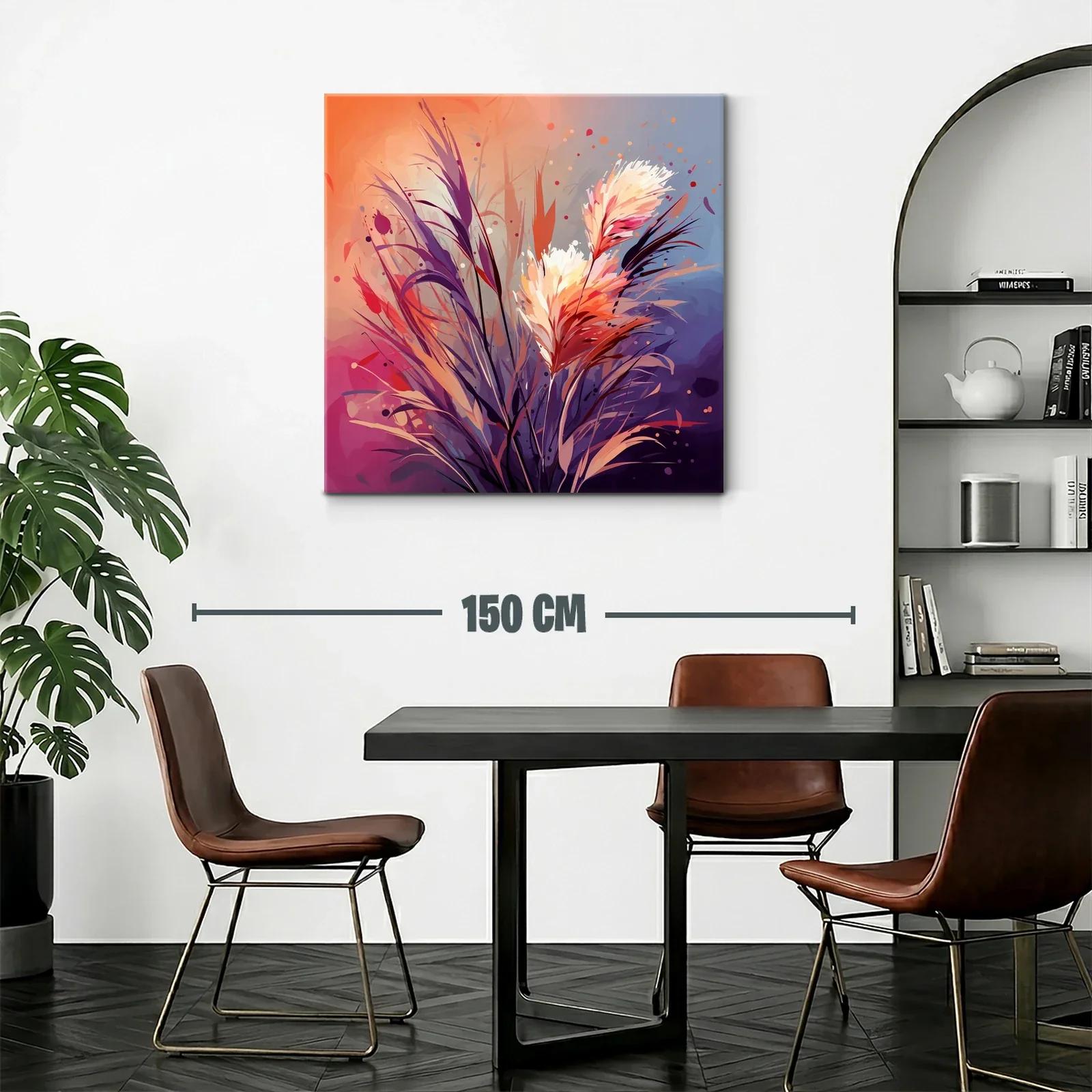 Composición abstracta de flores en tonos cálidos y fríos — miniatura 2