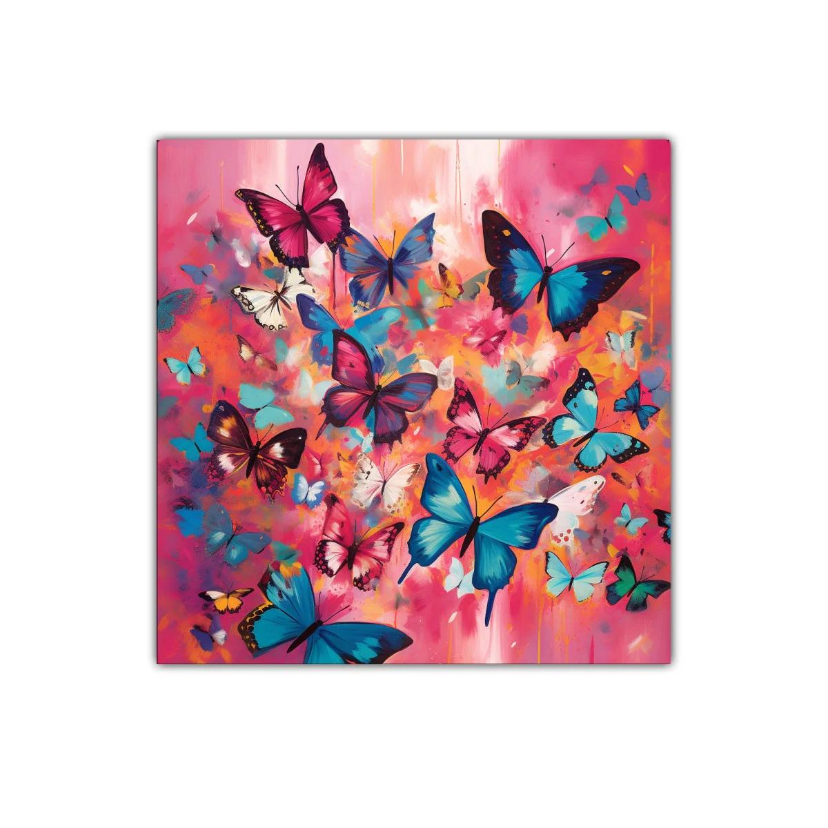 Explosión de mariposas en vibrante estallido de color