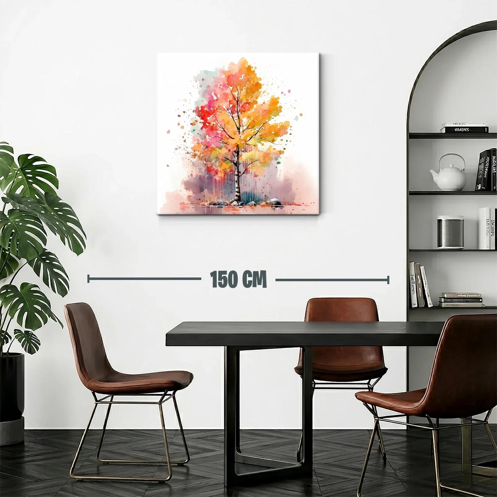 Árbol vibrante con tonos cálidos y contrastes suaves — miniatura 2