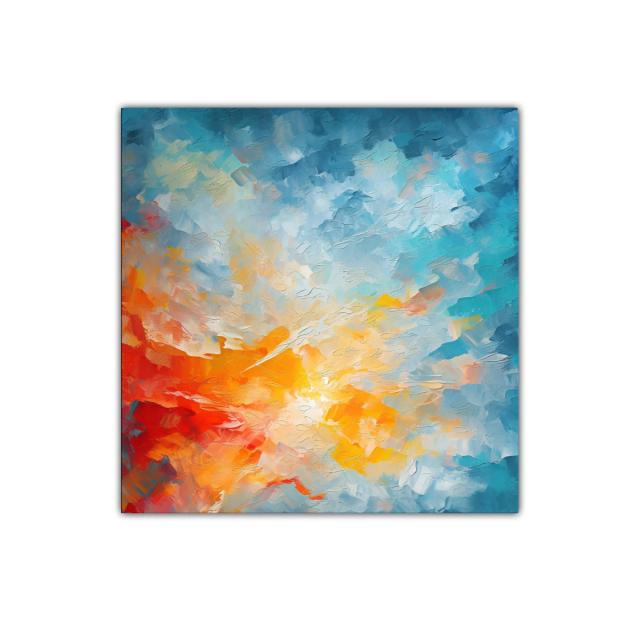 Explosión de color con tonos cálidos y fríos vibrantes