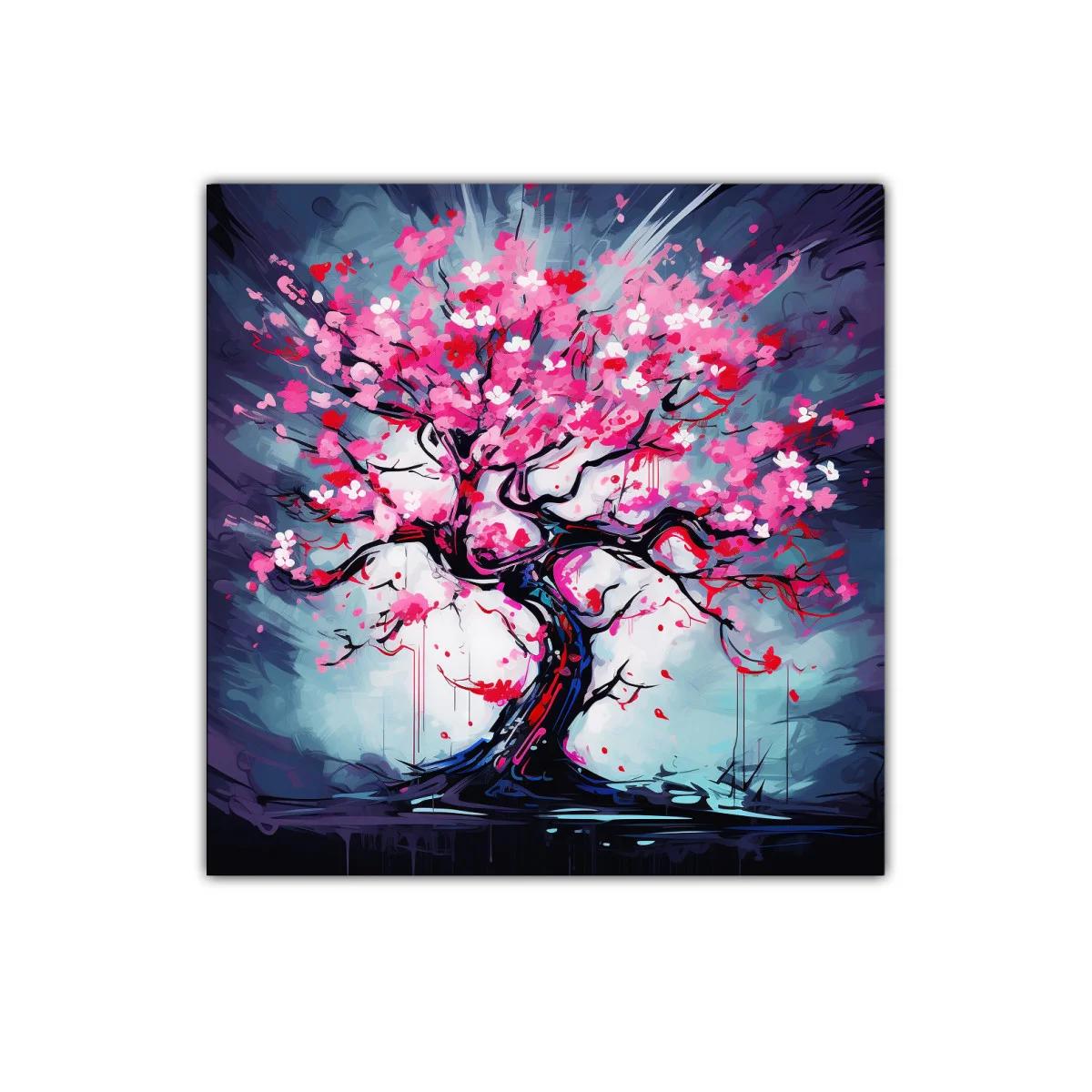 Árbol de flores vibrantes en tonos rosas y rojos — imagen principal