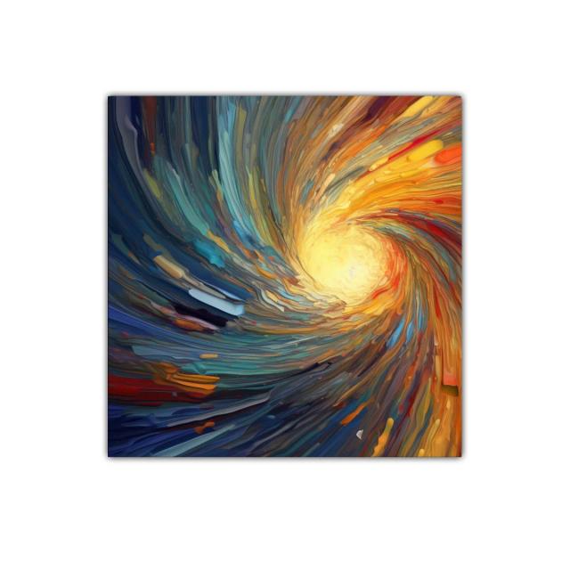 Cuadro vibrante remolino de colores cálidos y fríos