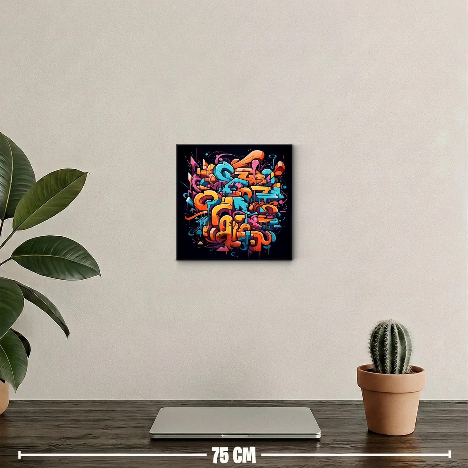 Arte urbano vibrante con colores intensos y formas dinámicas — miniatura 2