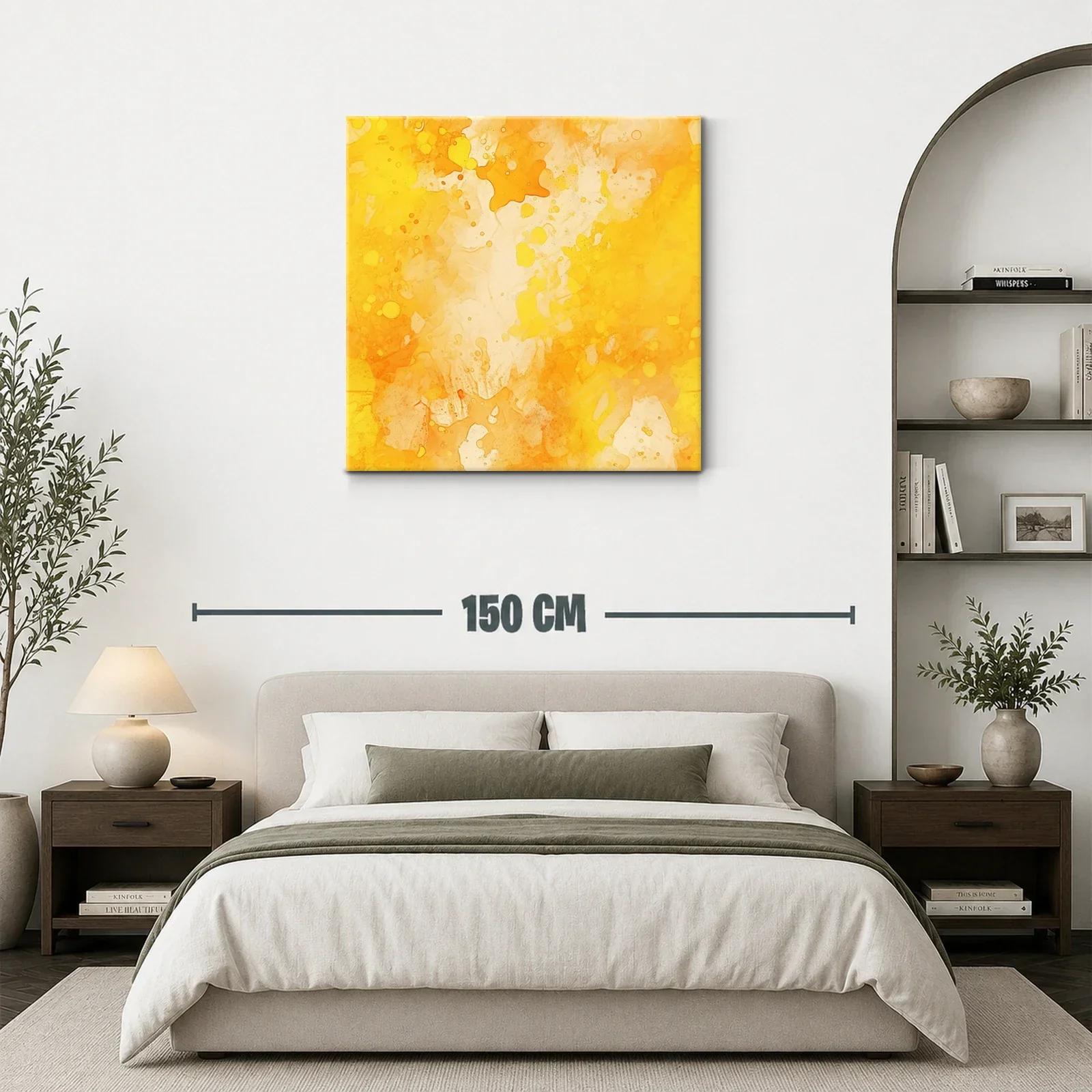 Cuadro abstracto en tonos cálidos amarillos y naranjas — miniatura 3