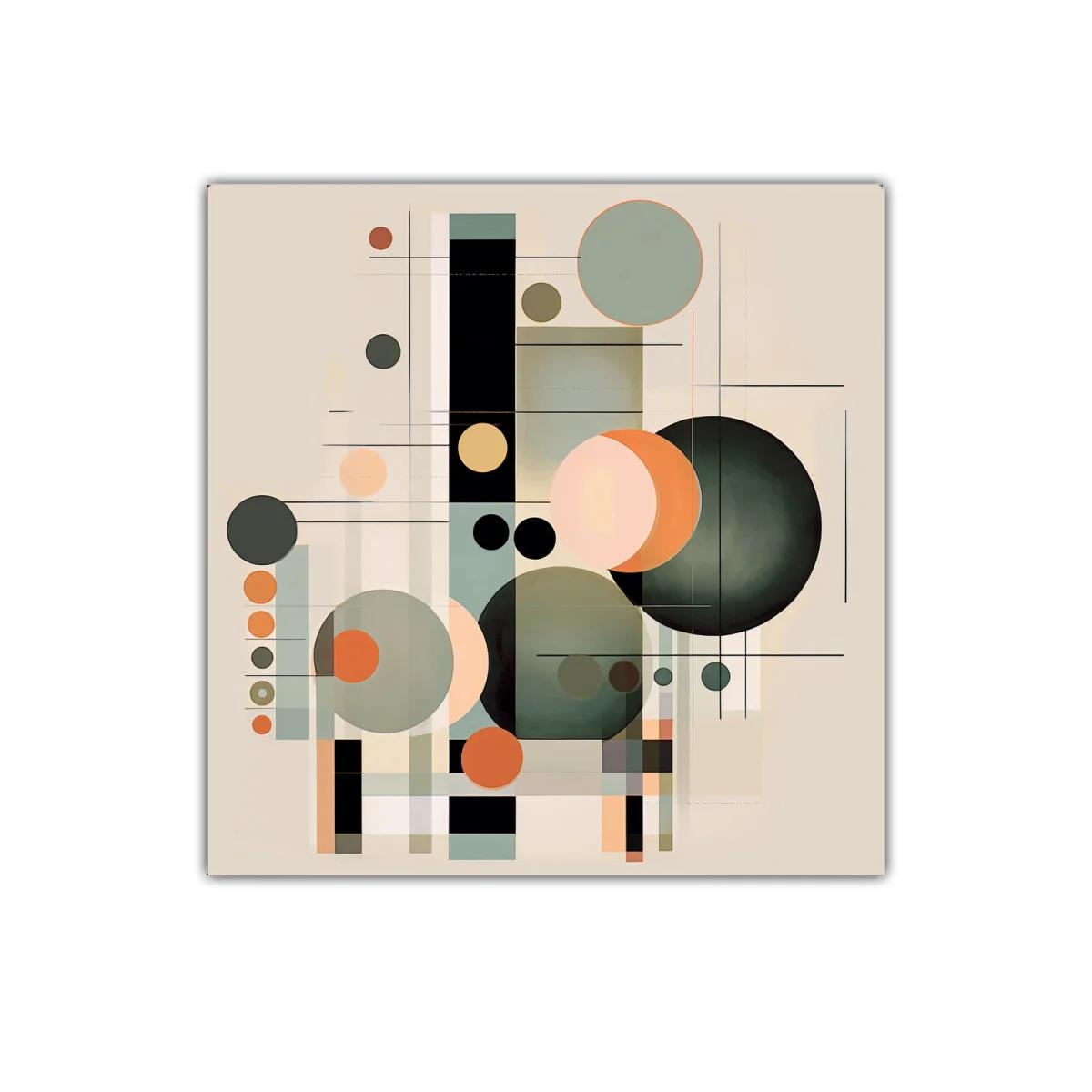 Composición geométrica con círculos y líneas sutiles