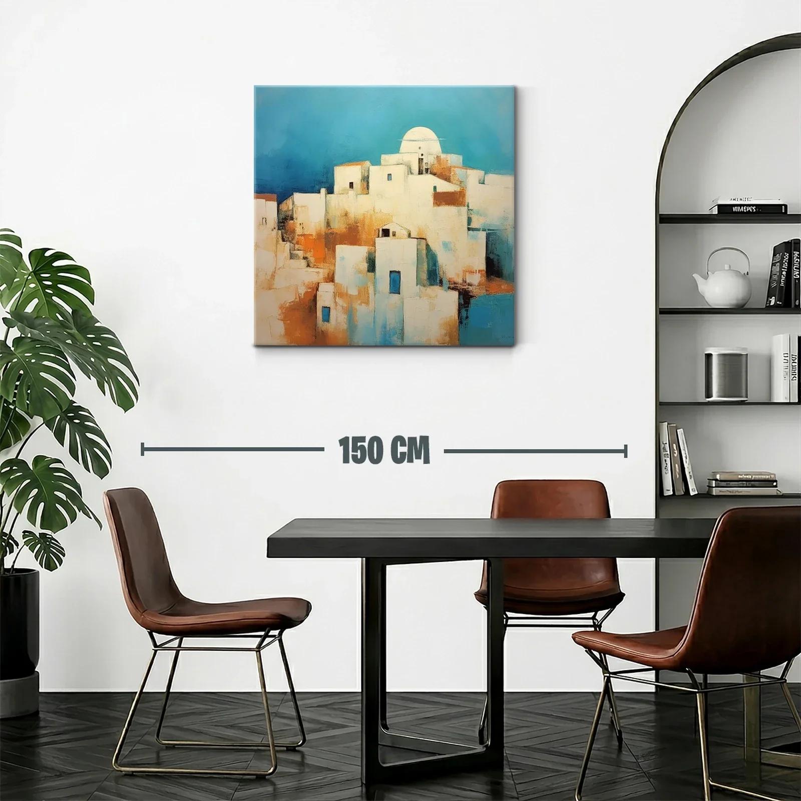 Pueblo Mediterráneo con Dominio del Azul y Tonos Cálidos — miniatura 2