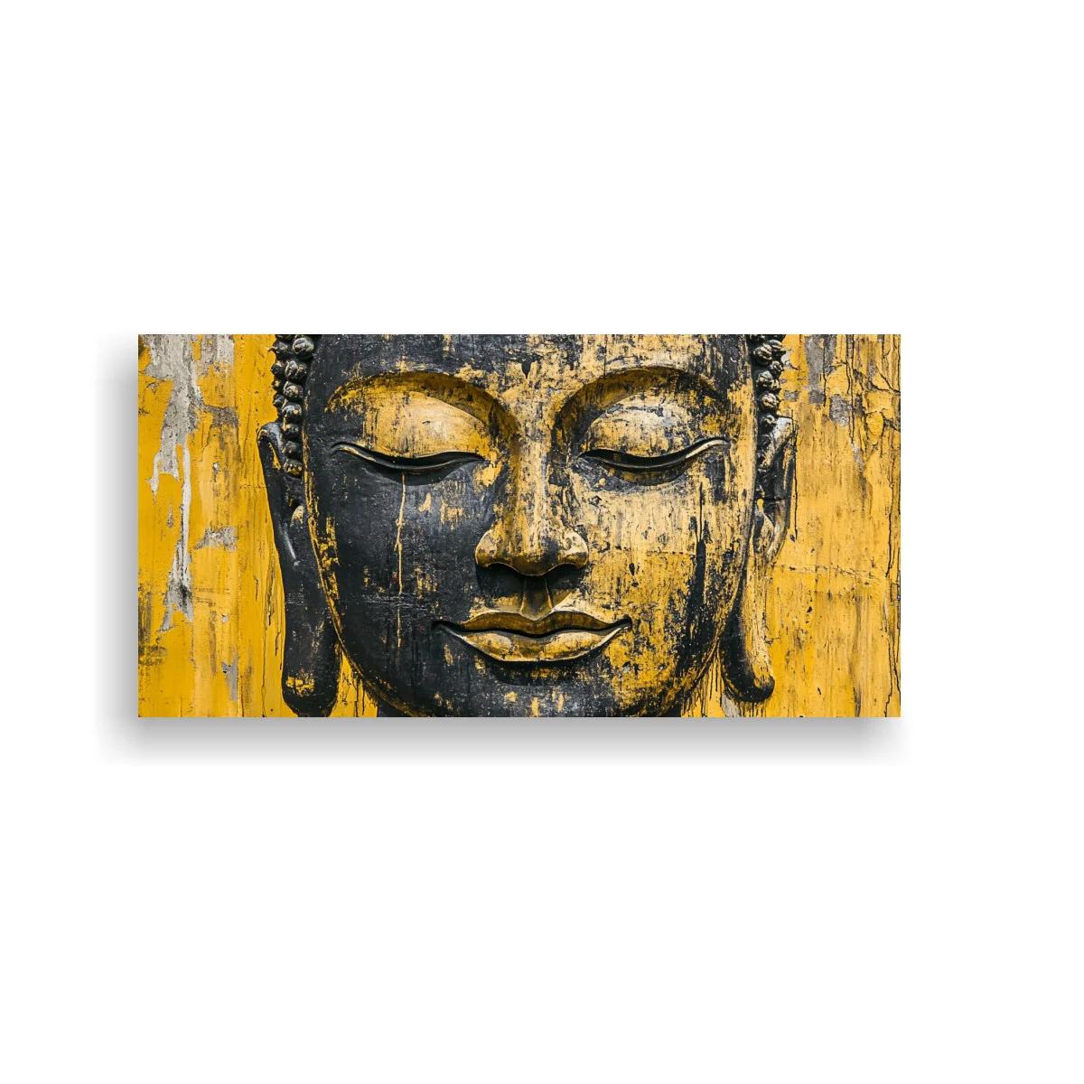 Cuadro rostro de Buda con textura envejecida