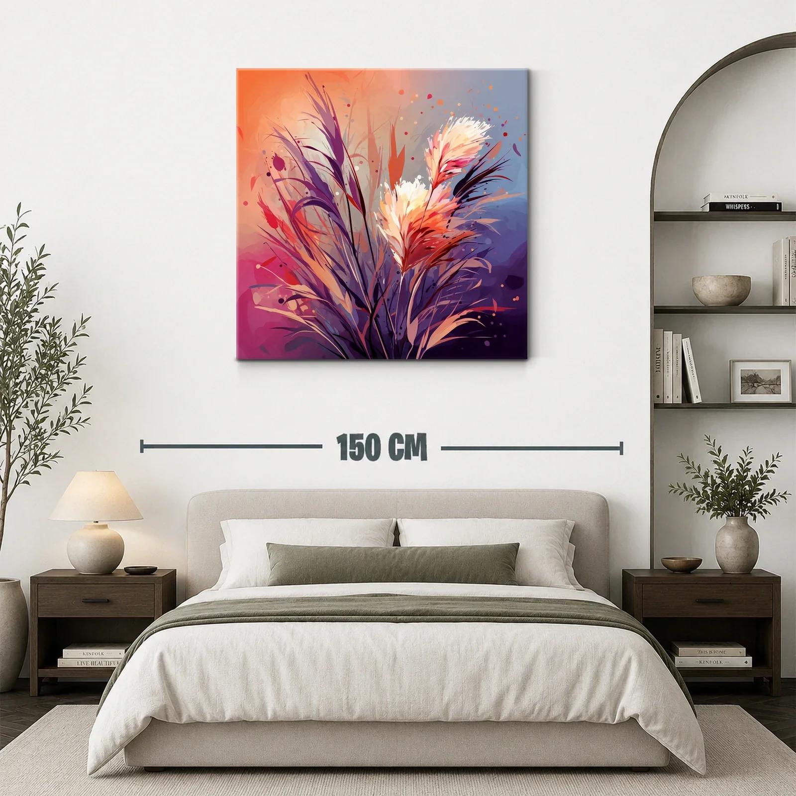 Composición abstracta de flores en tonos cálidos y fríos — miniatura 3