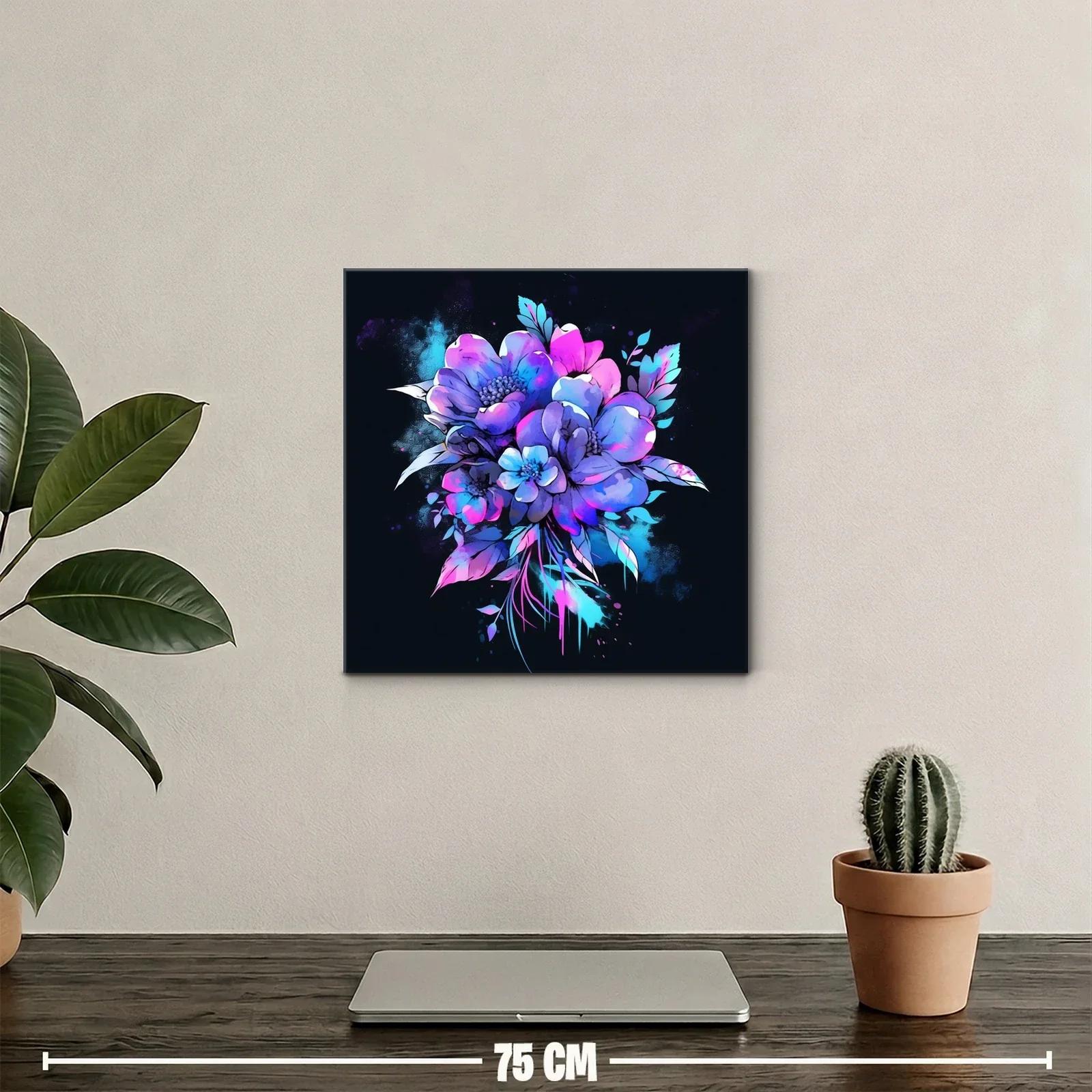 Ramo de flores en tonos violetas y azules vibrantes — miniatura 2