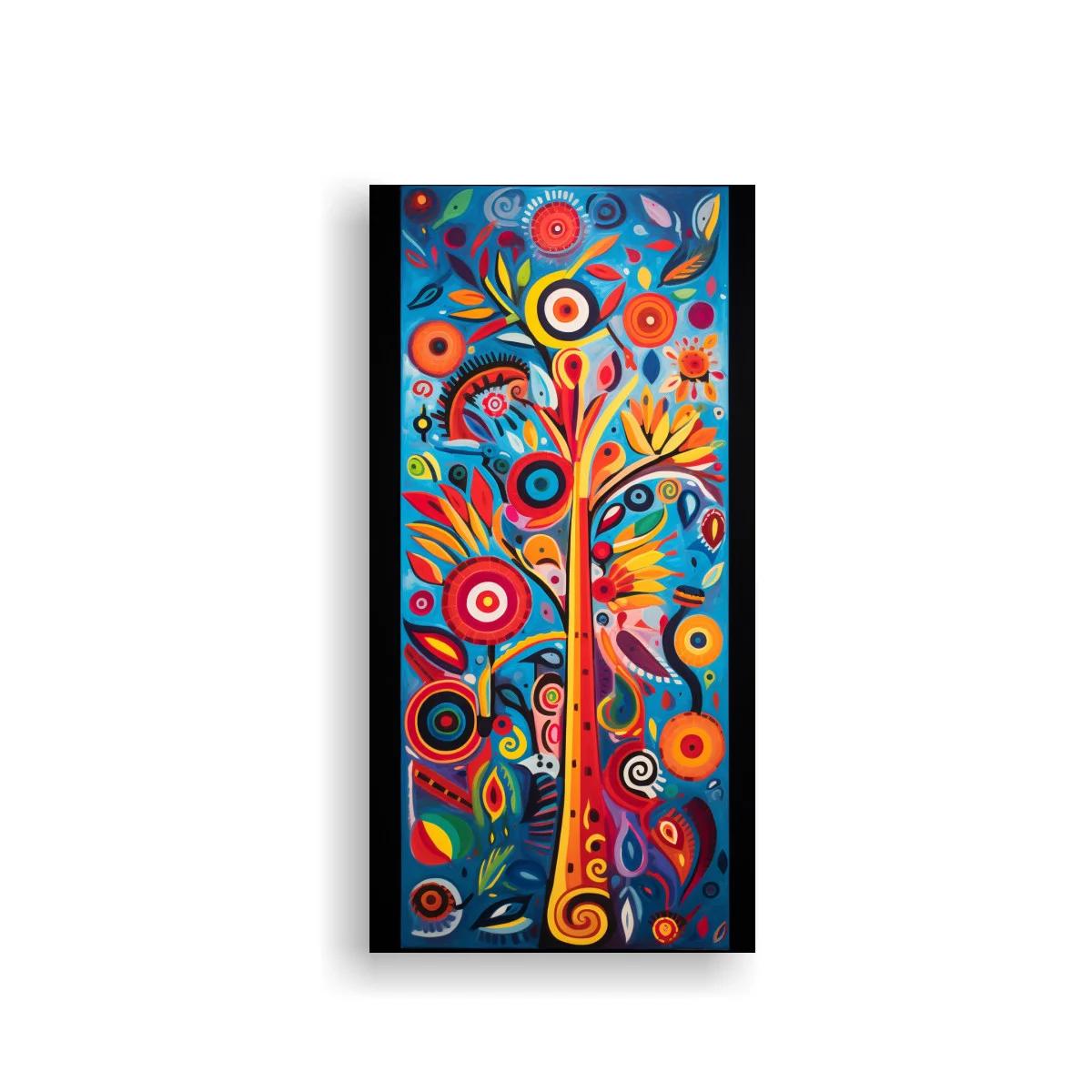 Cuadro flor fantástica de tallo sinuoso y detalles vibrantes