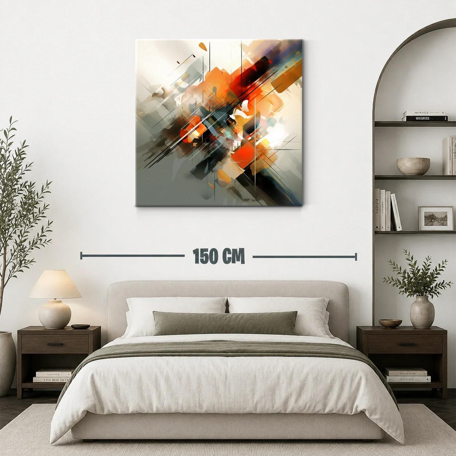 Composición abstracta con dinamismo en tonos cálidos — miniatura 3