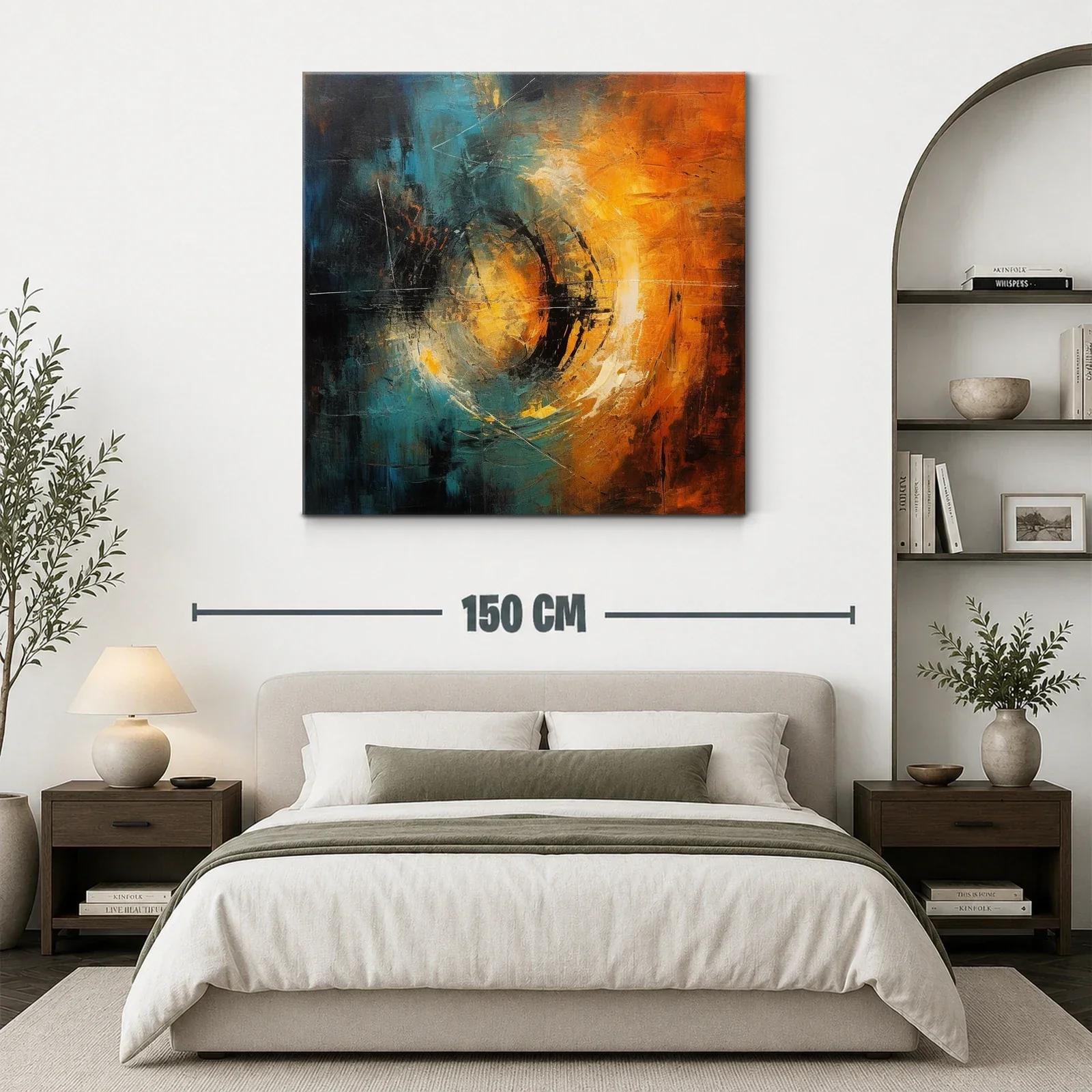 Composición abstracta con energía en tonos cálidos y fríos — miniatura 3