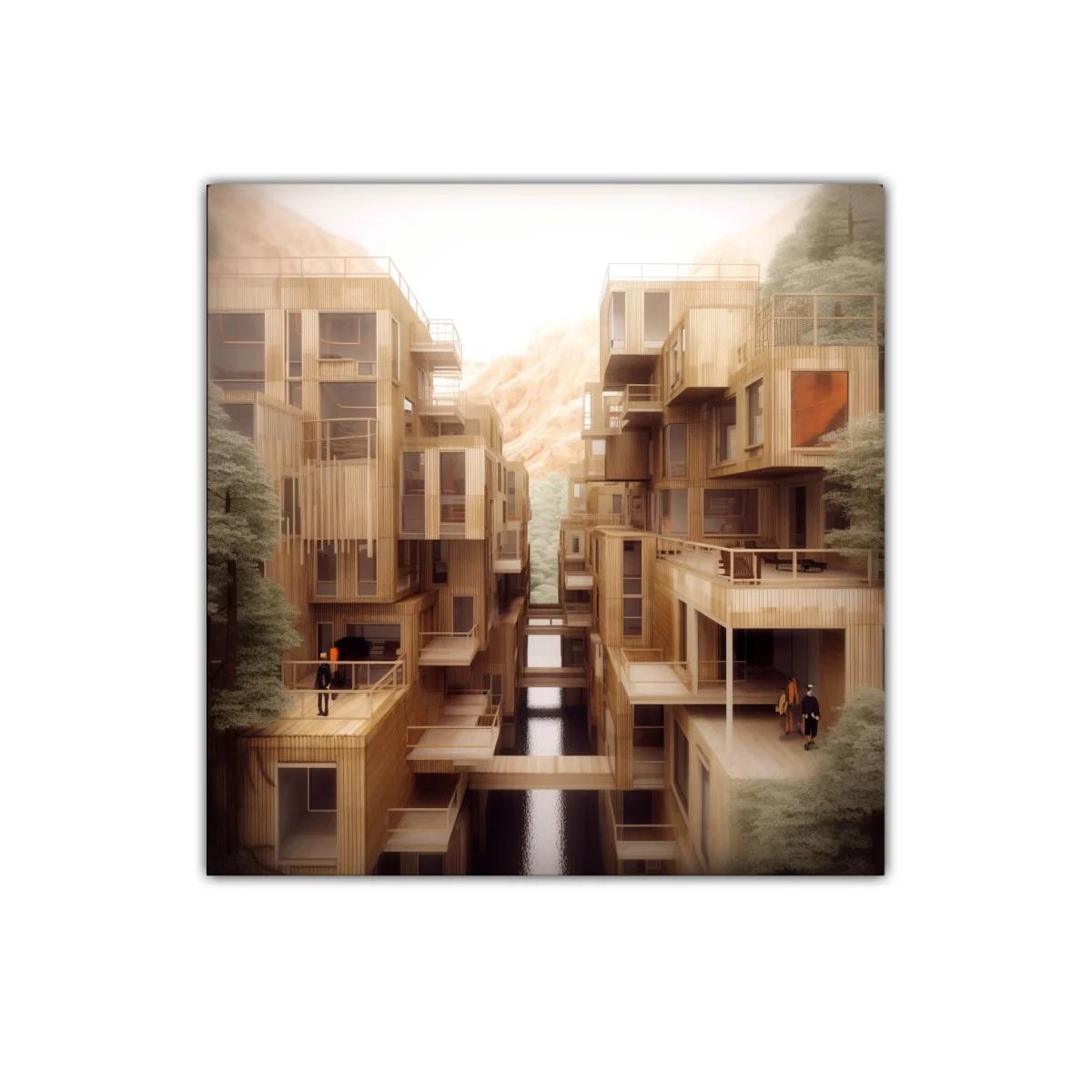 Arquitectura moderna con detalles en madera y reflejos naturales — imagen principal