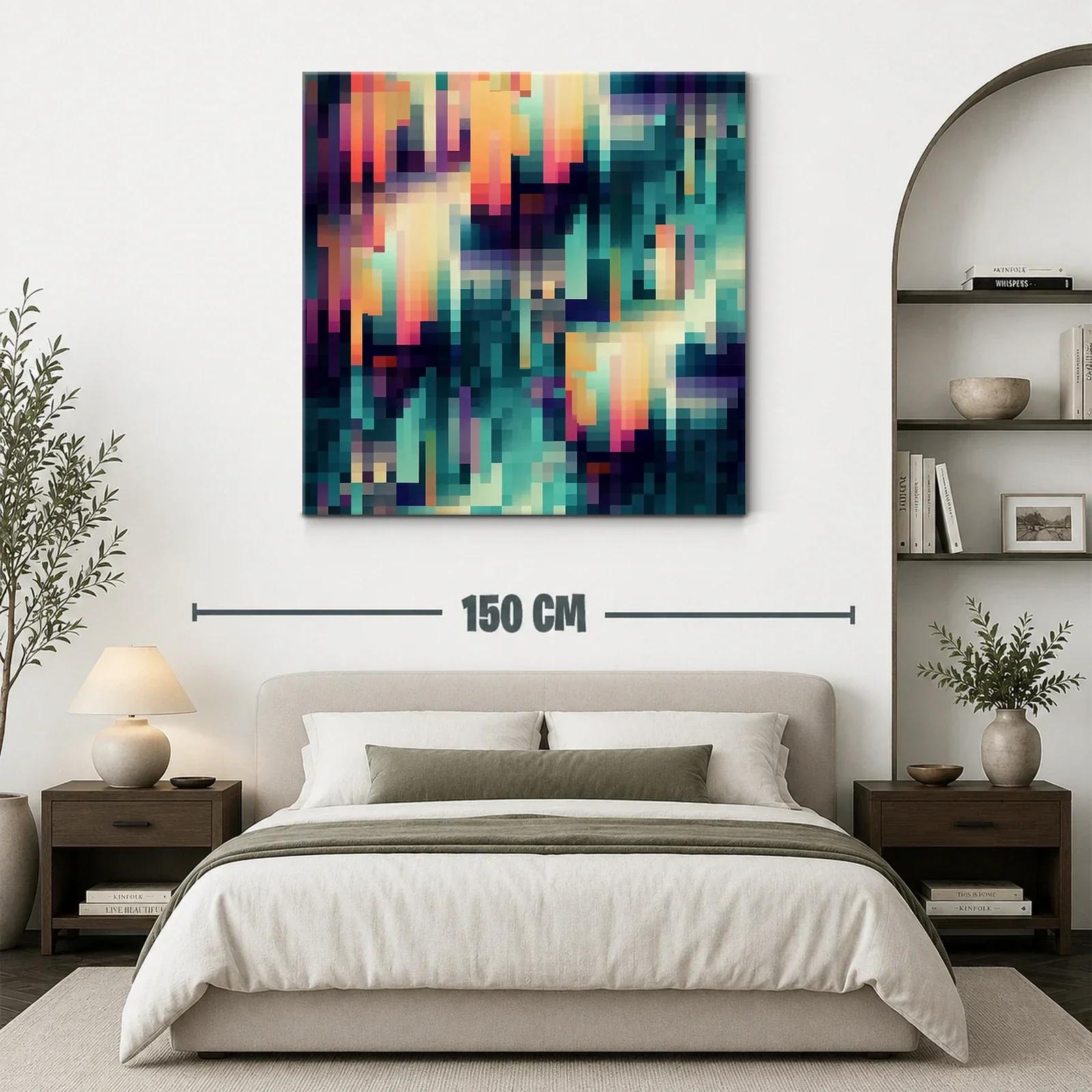 Composición abstracta en tonos cálidos y fríos vibrantes — miniatura 3
