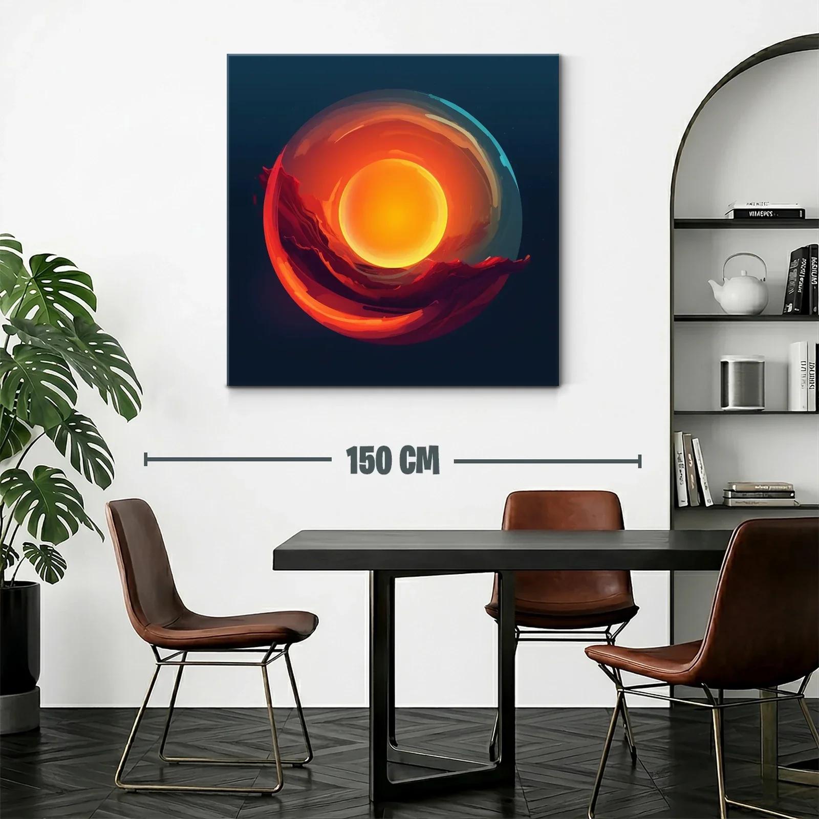 Cuadro abstracto con energía solar y tonos cálidos — miniatura 2