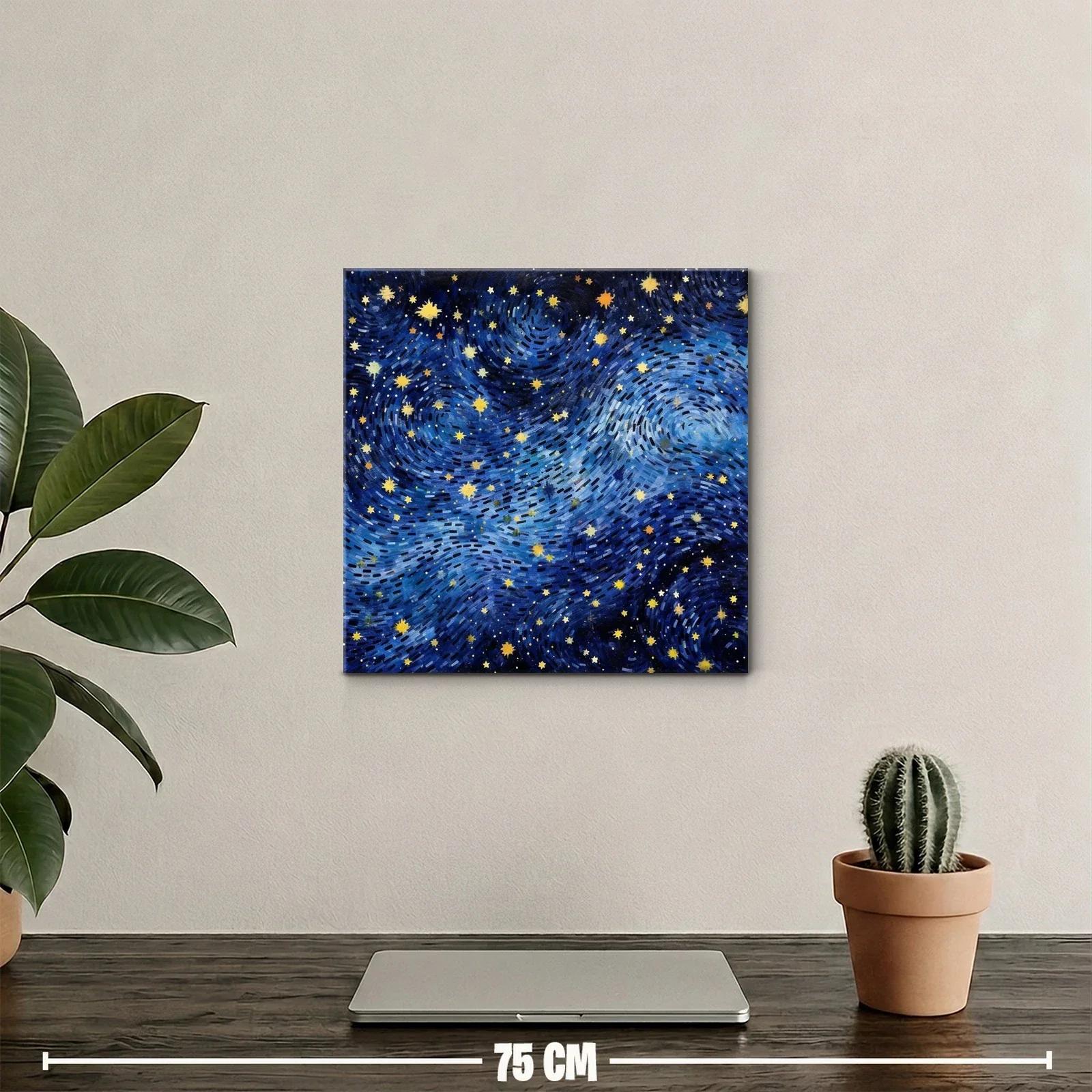 Cuadro con cielo estrellado vibrante y dinámico — miniatura 2