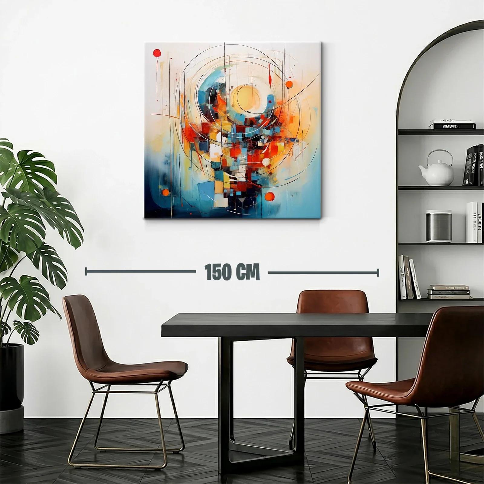 Composición abstracta con círculos y formas cuadradas vibrantes — miniatura 2