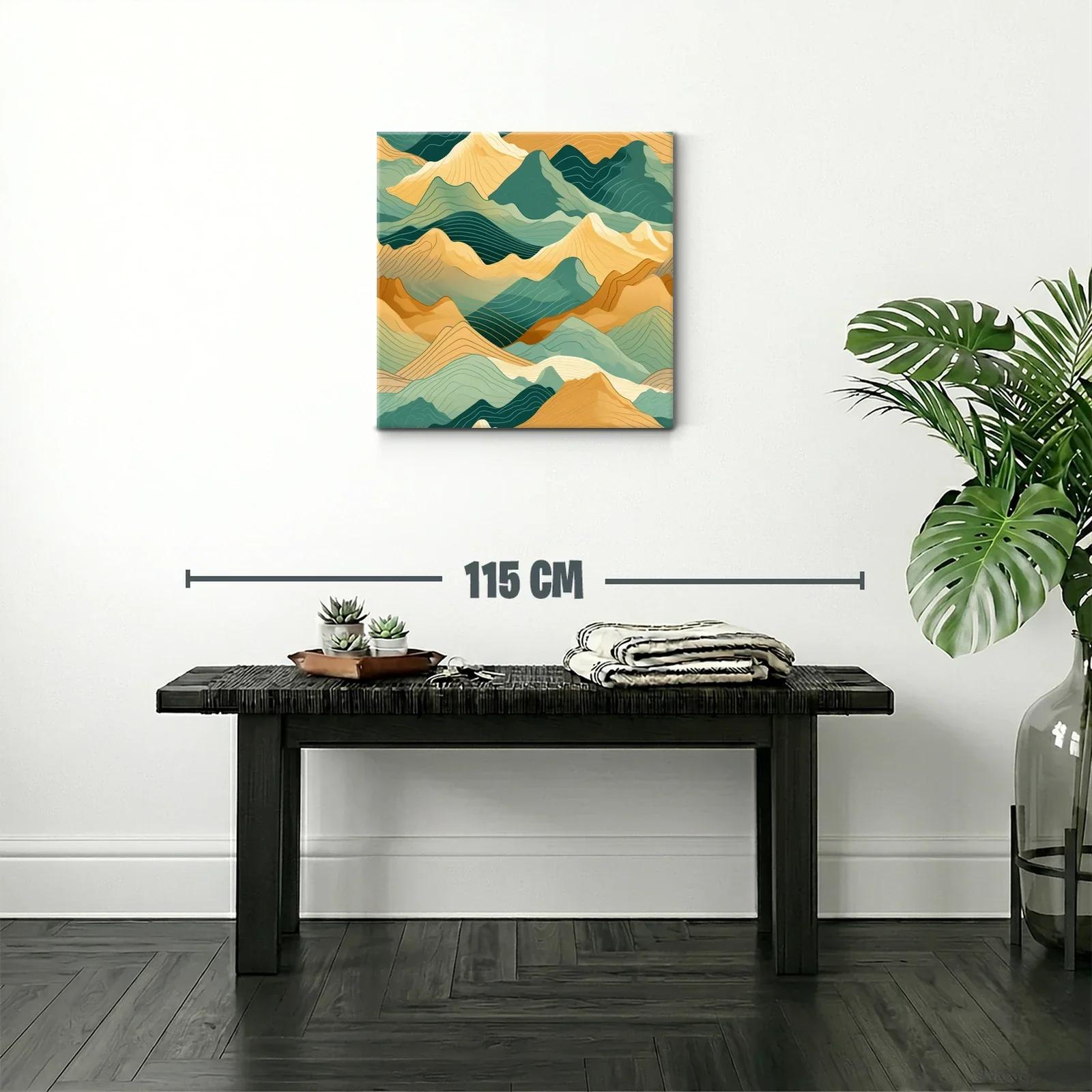 Montañas abstractas en tonos verdes y ocres — miniatura 2