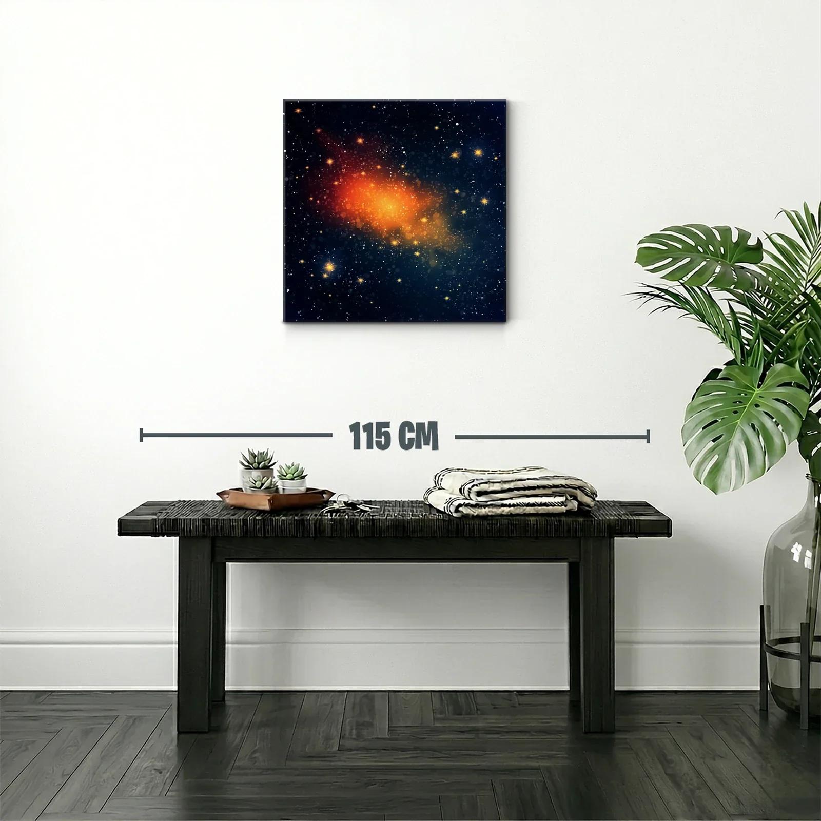 Cuadro abstracto con efecto estelar y tonos cálidos — miniatura 2