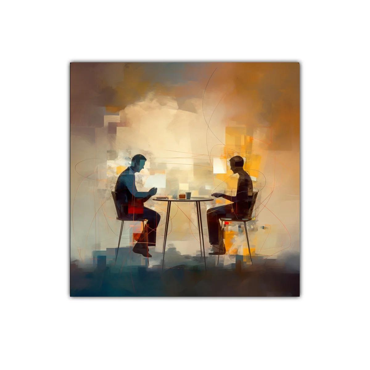 Encuentro íntimo entre sombras y luces cálidas