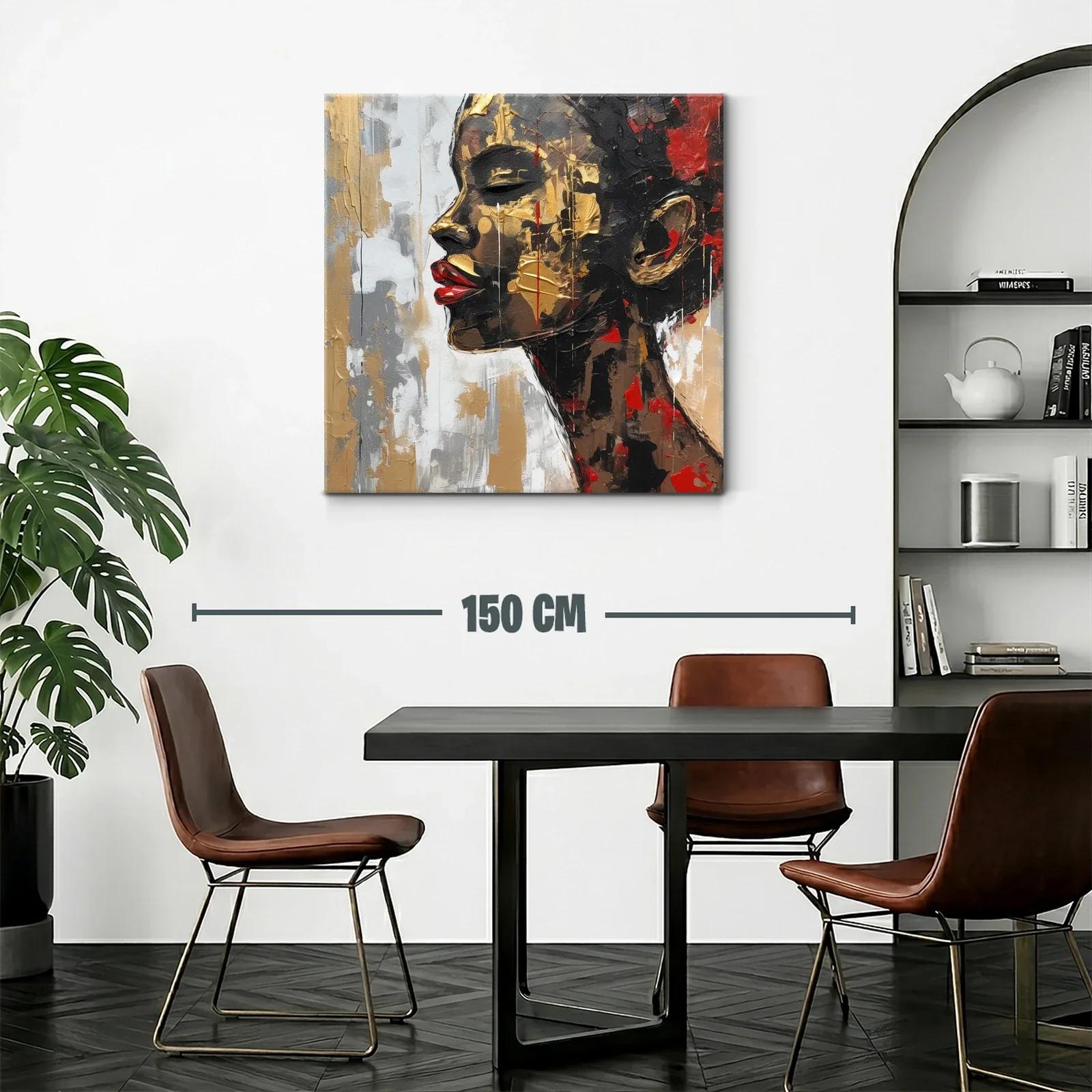 Retrato expresivo con detalles dorados y labios rojos intensos — miniatura 2