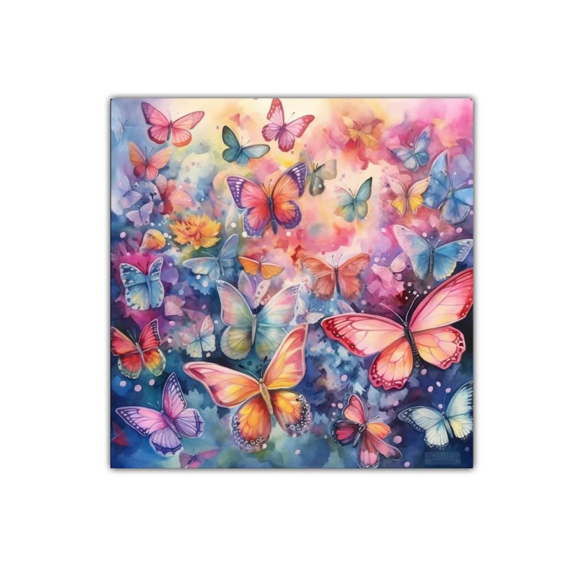 Cuadro con mariposas vibrantes y colores en armonía — imagen principal