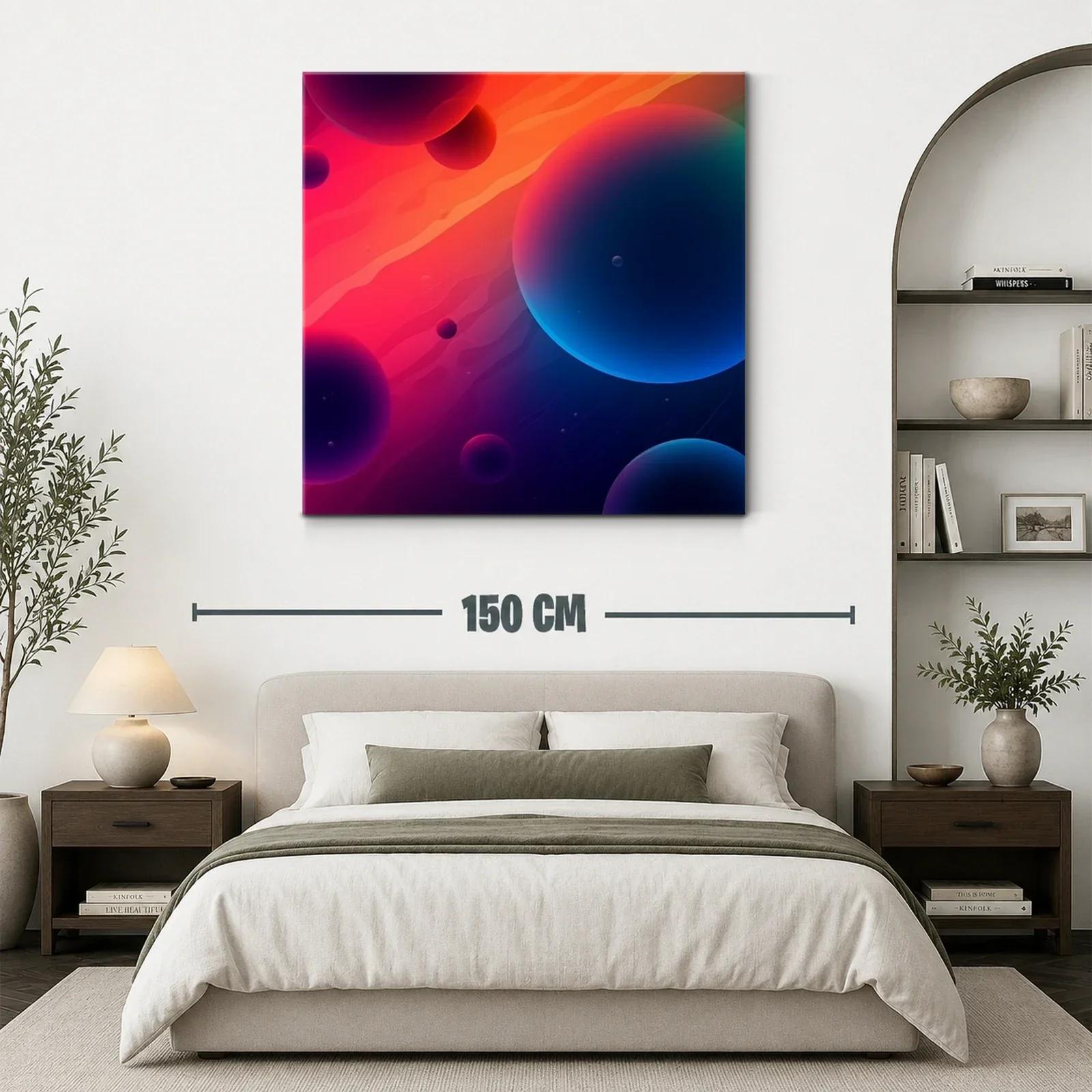 Composición abstracta con esferas en tonos cálidos y fríos — miniatura 3