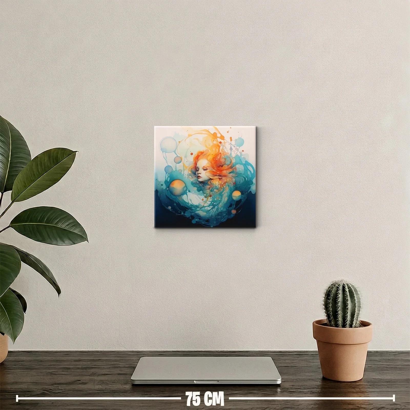 Retrato onírico con tonos vibrantes y formas fluidas — miniatura 2