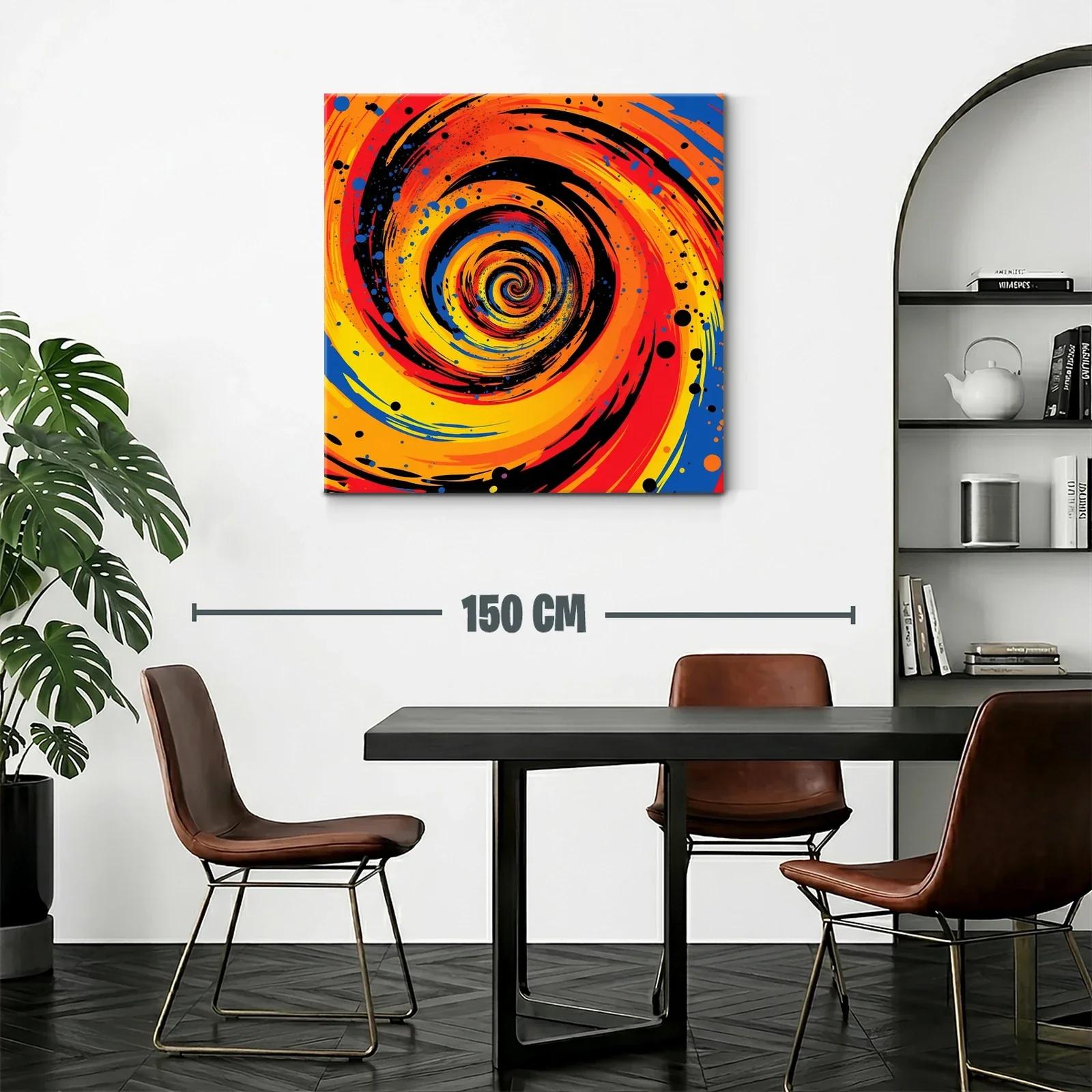 Cuadro espiral vibrante en tonos cálidos y contrastes intensos — miniatura 2