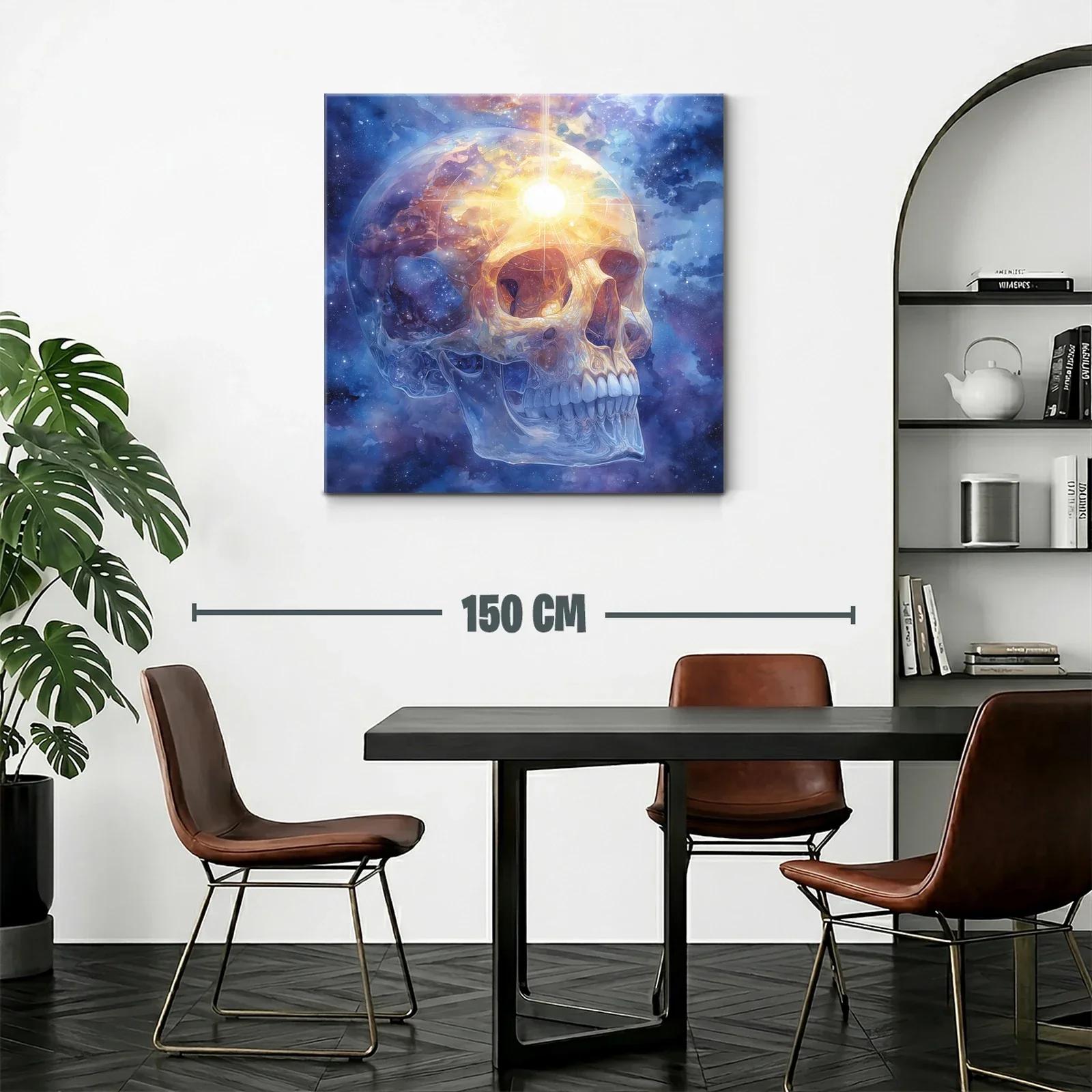 Calavera luminosa en universo cósmico vibrante — miniatura 2