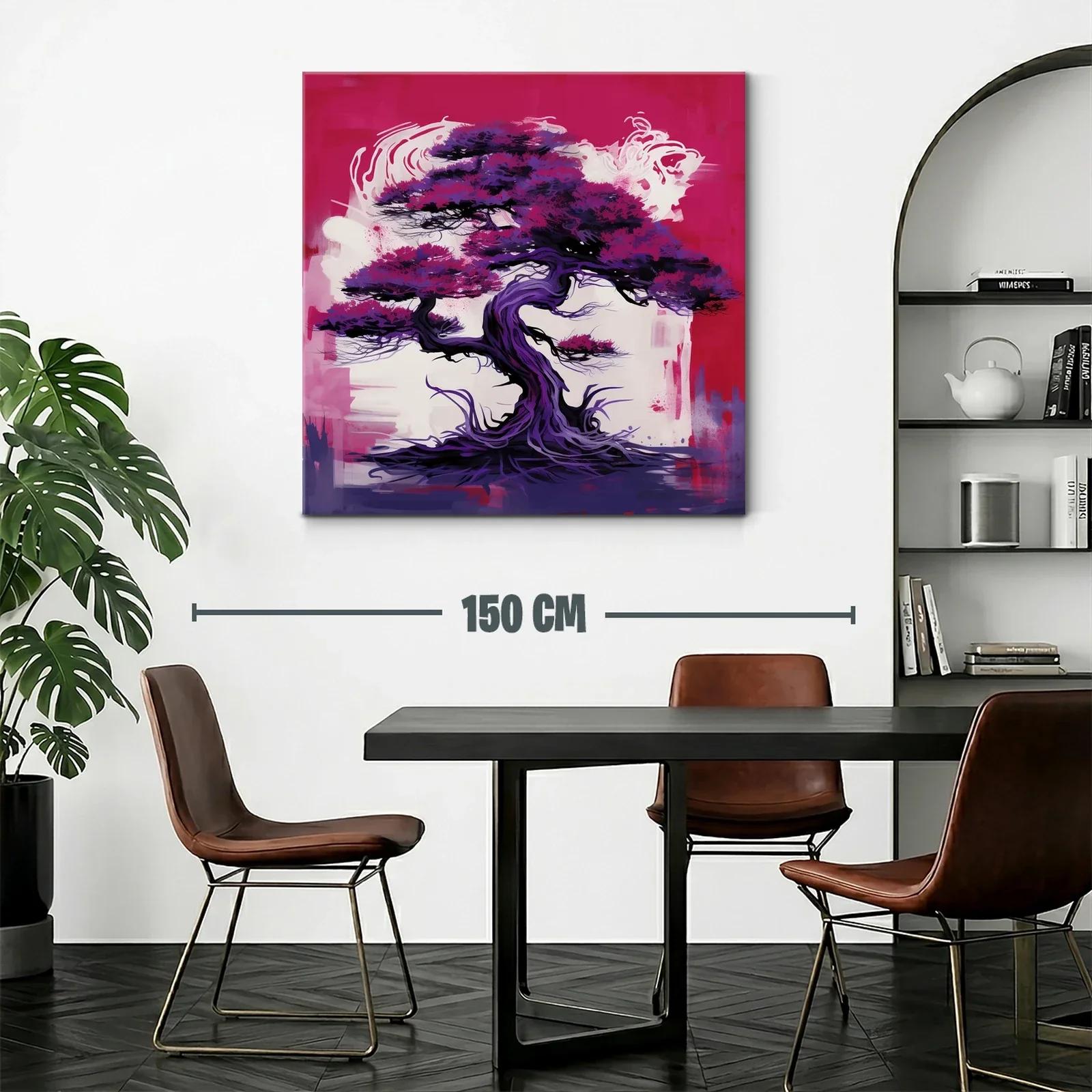 Árbol artístico en tonos morados y fucsias vibrantes — miniatura 2