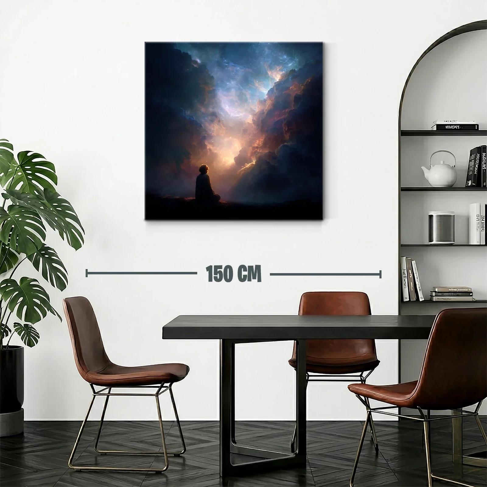 Meditación bajo un cielo estrellado lleno de luz celestial — miniatura 2
