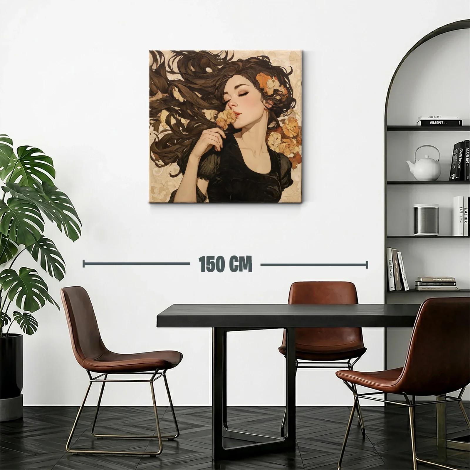 Retrato femenino con flores y melena al viento — miniatura 2
