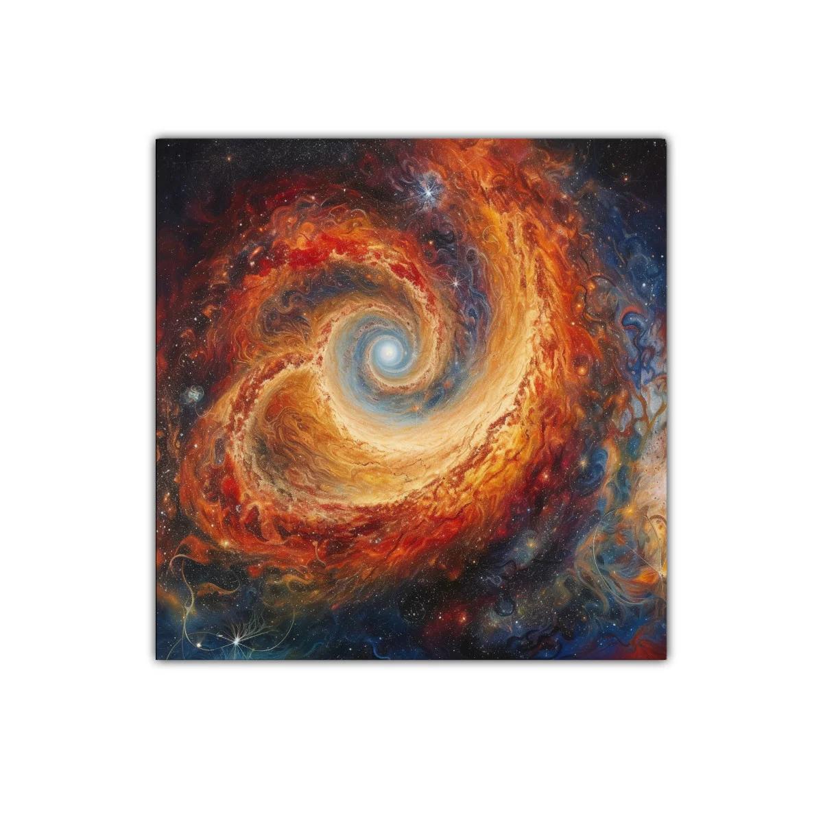 Cuadro espiral cósmica en tonos cálidos y vibrantes — imagen principal