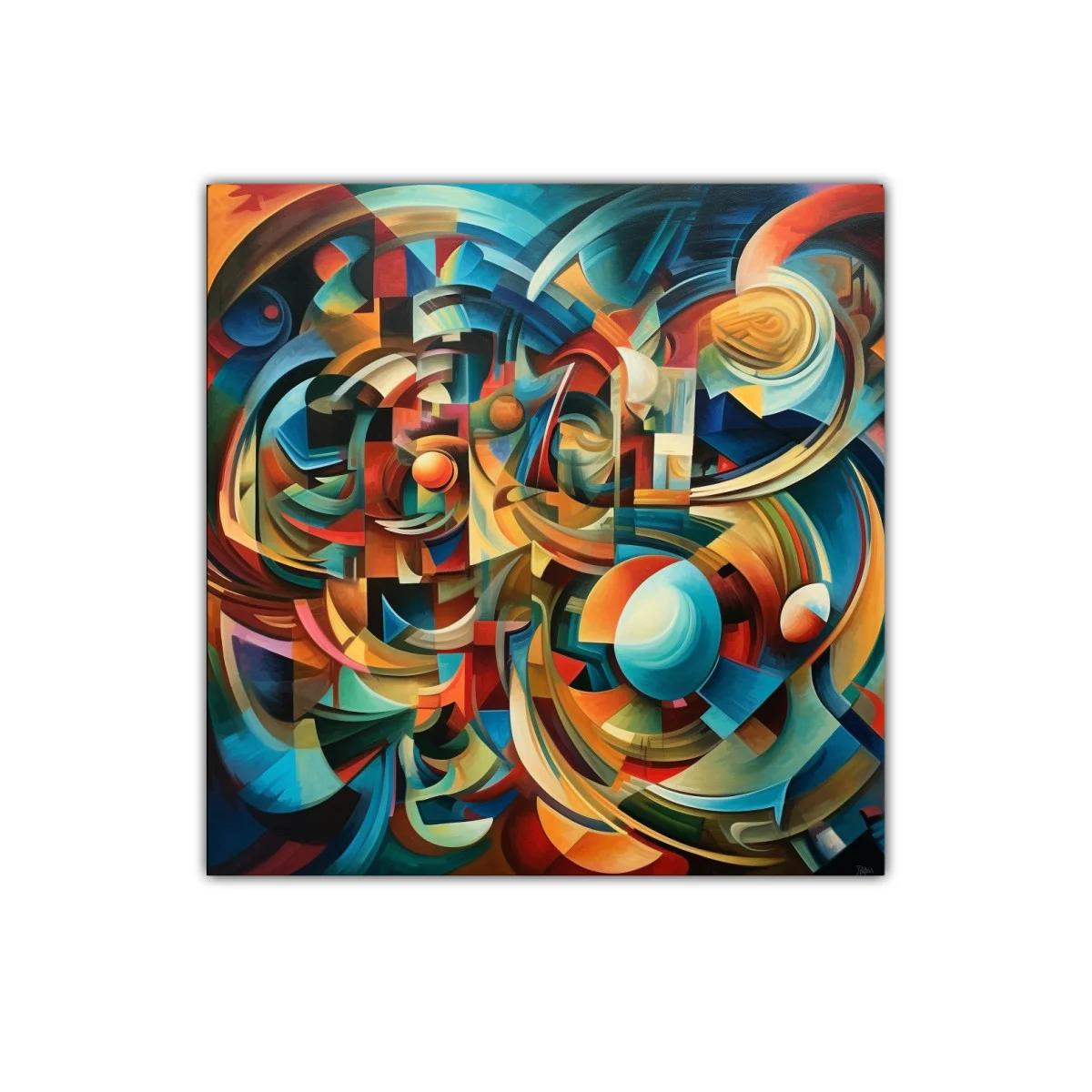 Composición abstracta con formas geométricas y vibrantes colores — imagen principal