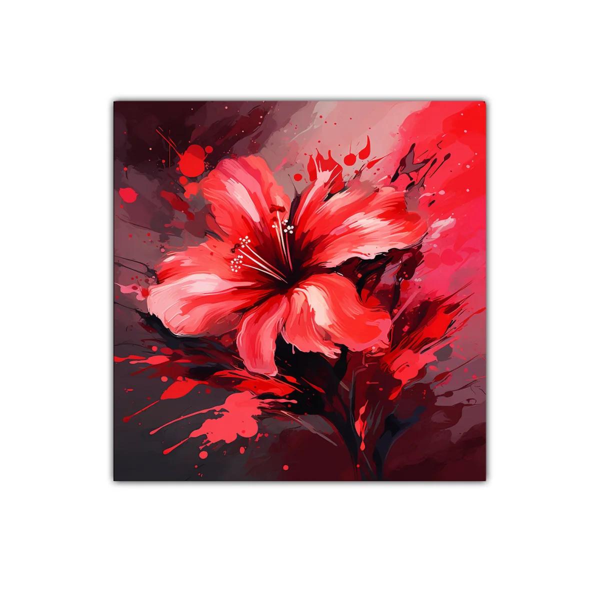 Flor vibrante en tonos rojos y negros vivo — imagen principal