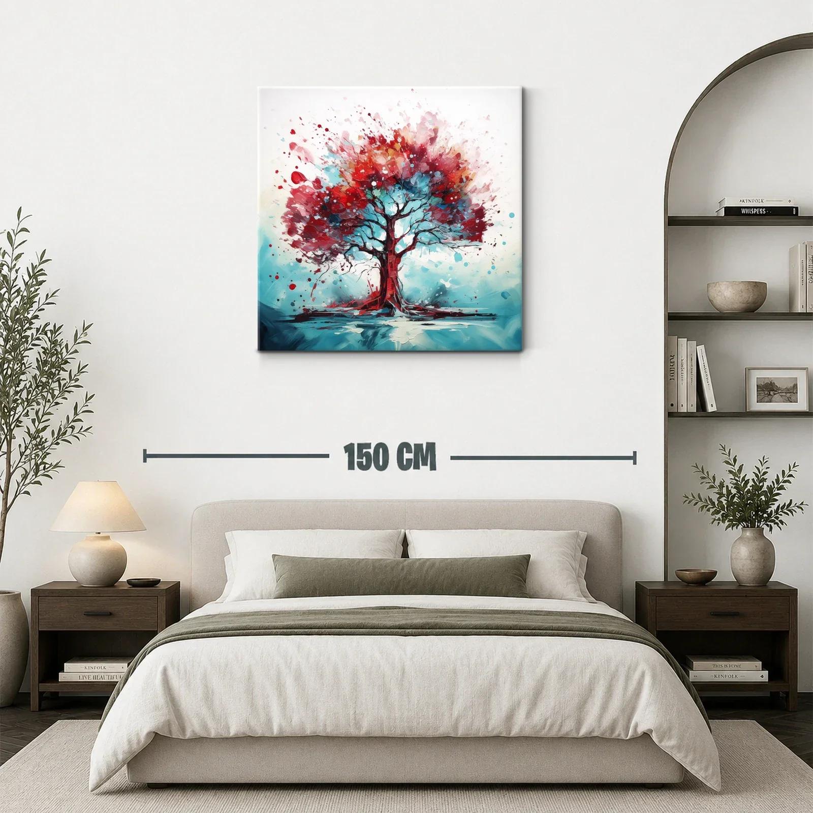 Árbol vibrante con destellos rojos y azules intensos — miniatura 3