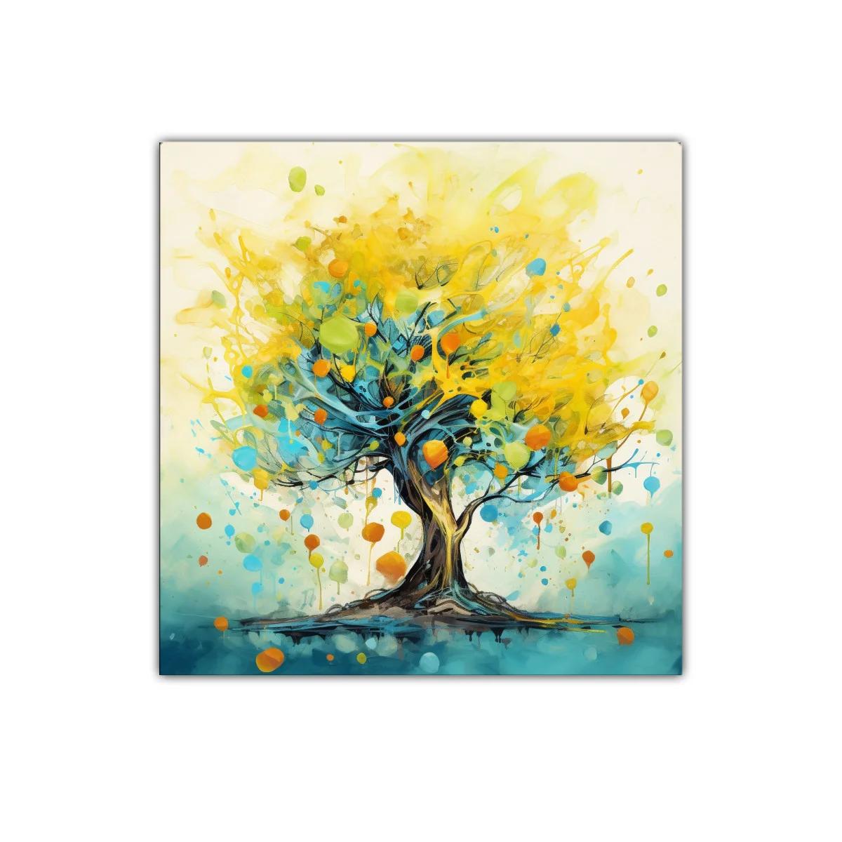 Cuadro árbol vibrante con colores energéticos y diseño moderno — imagen principal