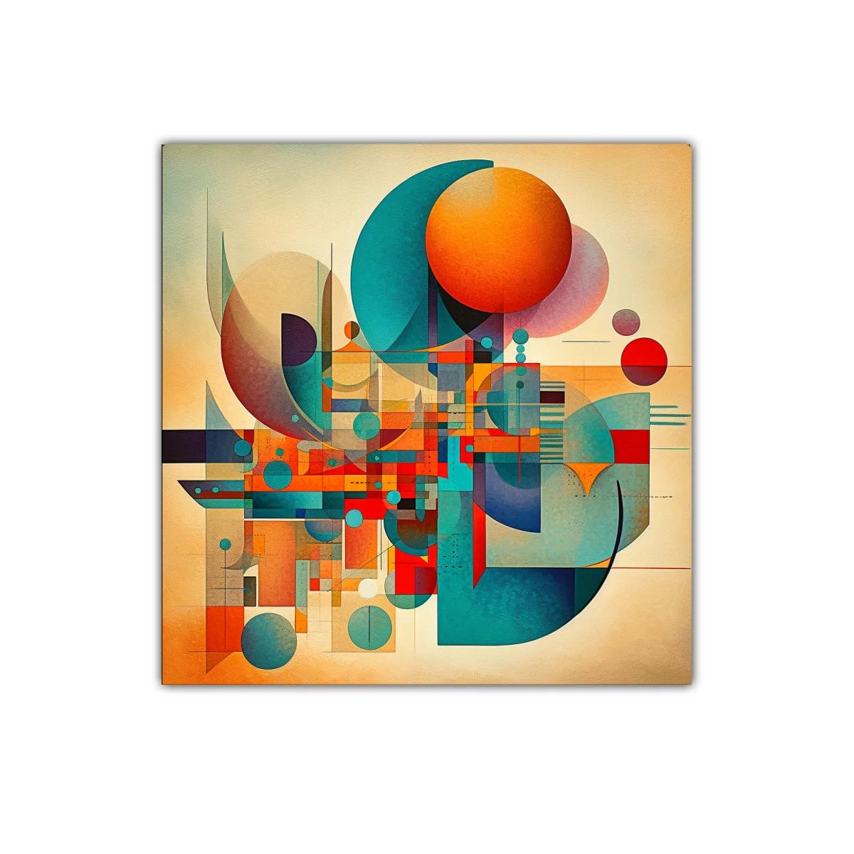 Composición abstracta vibrante con formas geométricas coloridas