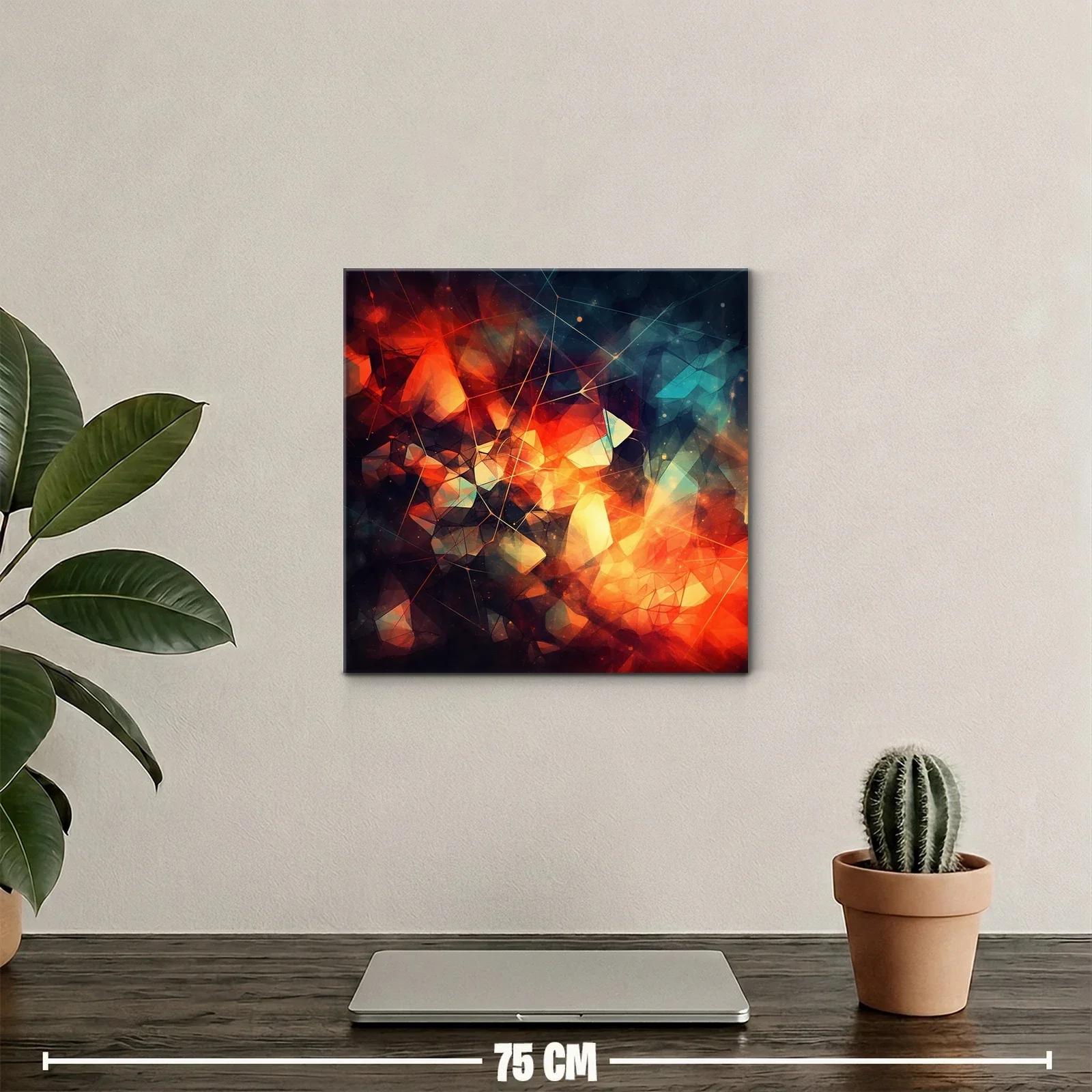 Composición abstracta vibrante con tonos fuego y azul — miniatura 2