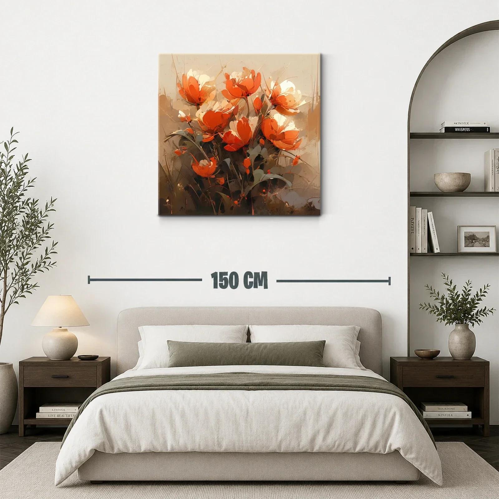 Bouquet de flores vibrantes en tonos cálidos y tierra — miniatura 3