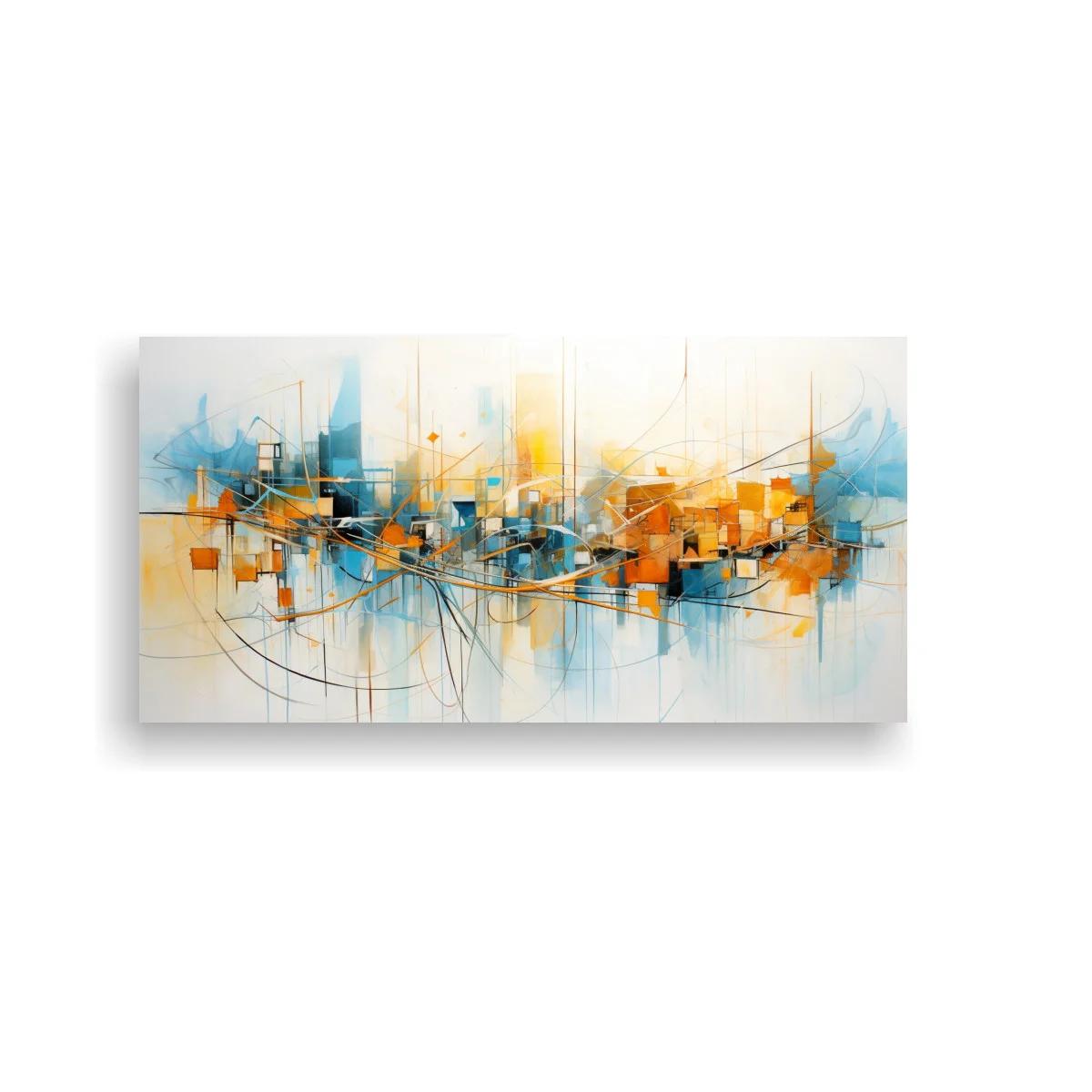 Cuadro paisaje urbano abstracto geométrico — imagen principal