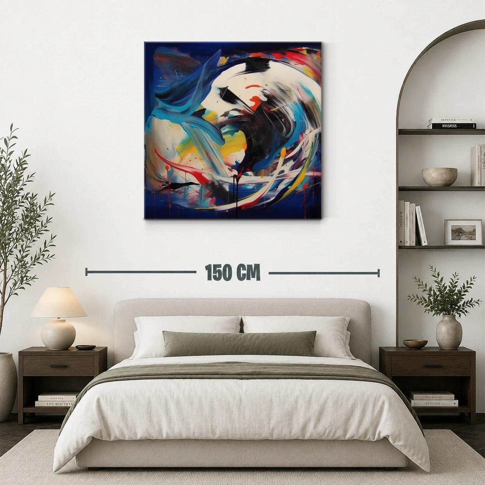 Cuadro abstracto vibrante con energía y movimiento dinámico — miniatura 3