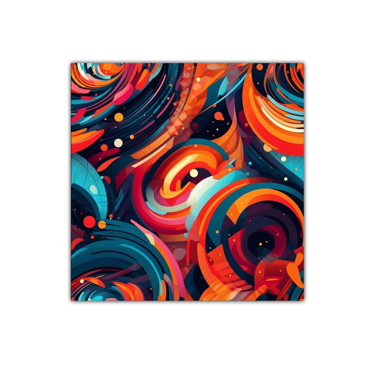 Composición vibrante con formas circulares en tonos intensos