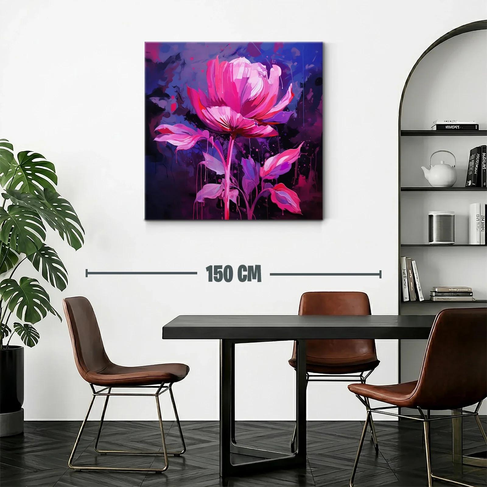 Flor vibrante en tonos rosa sobre fondo azul oscuro — miniatura 2