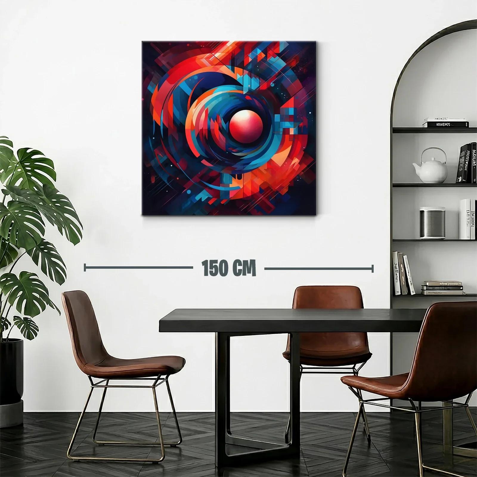 Cuadro abstracto con formas circulares en tonos brillantes — miniatura 2