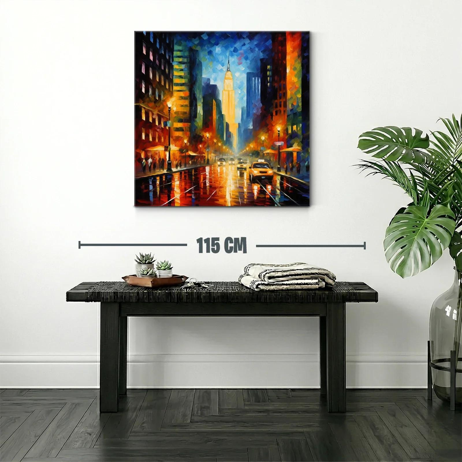 Ciudad nocturna vibrante con luces y reflejos urbanos — miniatura 2