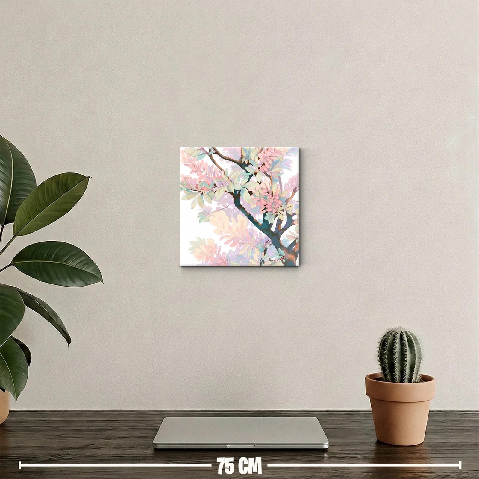 Arte decorativo con ramas y hojas en tonos pastel suaves — miniatura 2