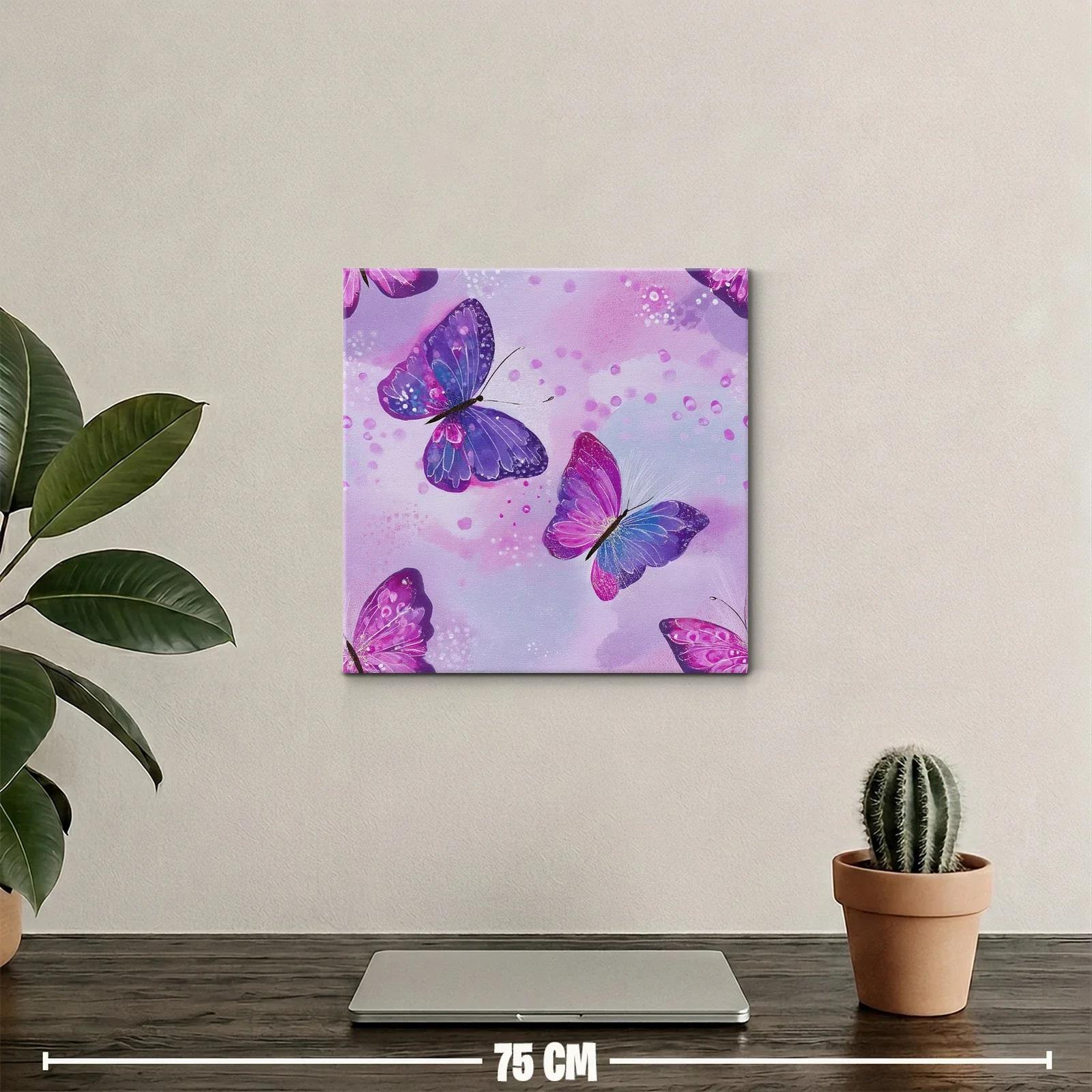 Cuadro mariposas en tonos lilas y violetas — miniatura 2