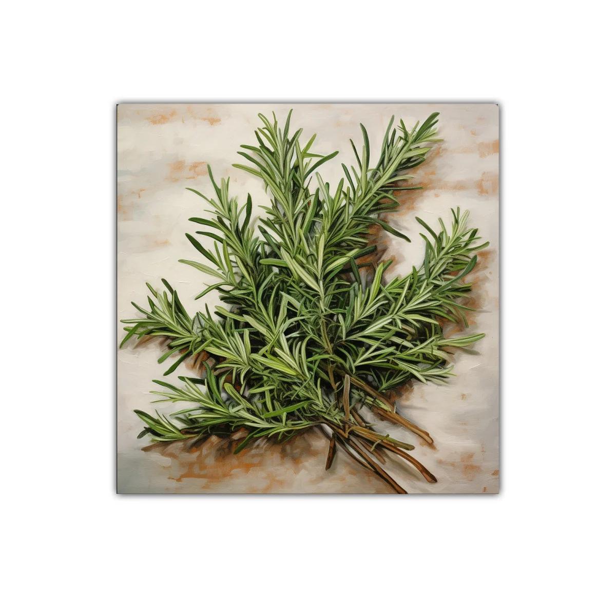 Cuadro decorativo de ramo verde fresco y natural